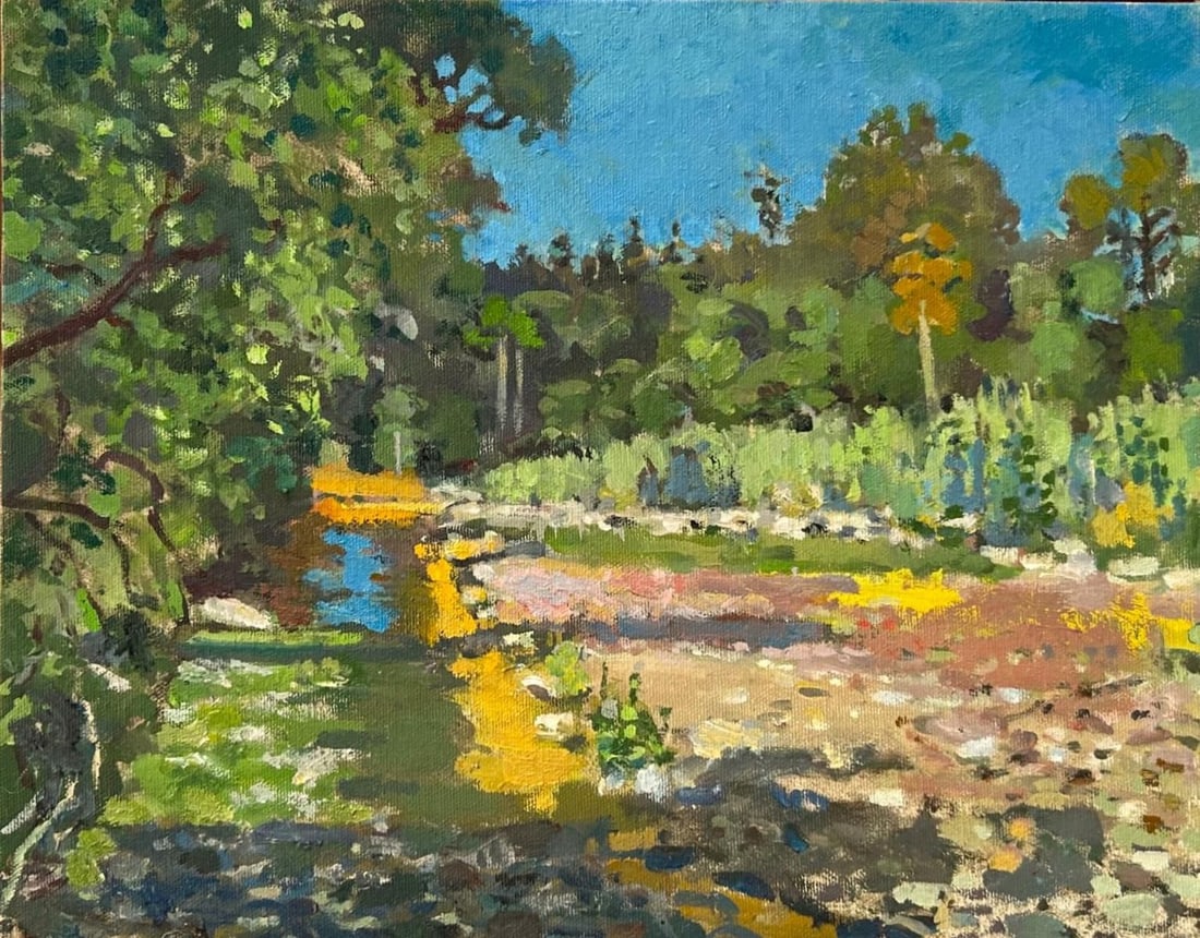 Boris Tyomkin- Original oil on board "Summer1. Ojai": Artist: Boris Tyomkin. Medium: Original oil on board. Title: Summer1. Ojai. Size: 11" x 14". Signature: Hand Signed. Reference#: 33518.