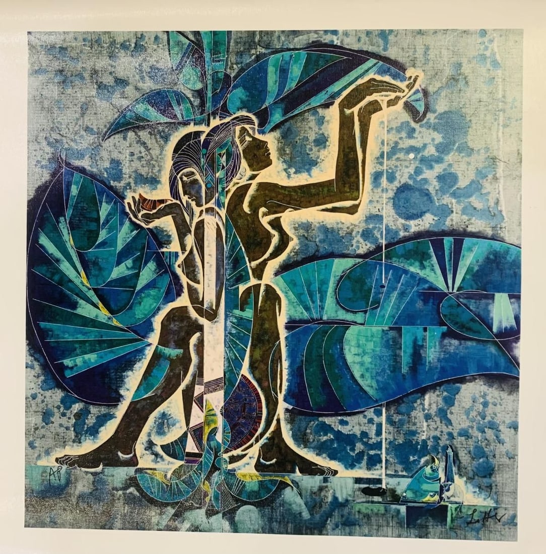 Lu Hong- Serigraph on canvas: Artist: Lu Hong. Medium: Serigraph on canvas. Size: 24" x 24". Signature: Hand signed and numbered. Reference#: 28222.