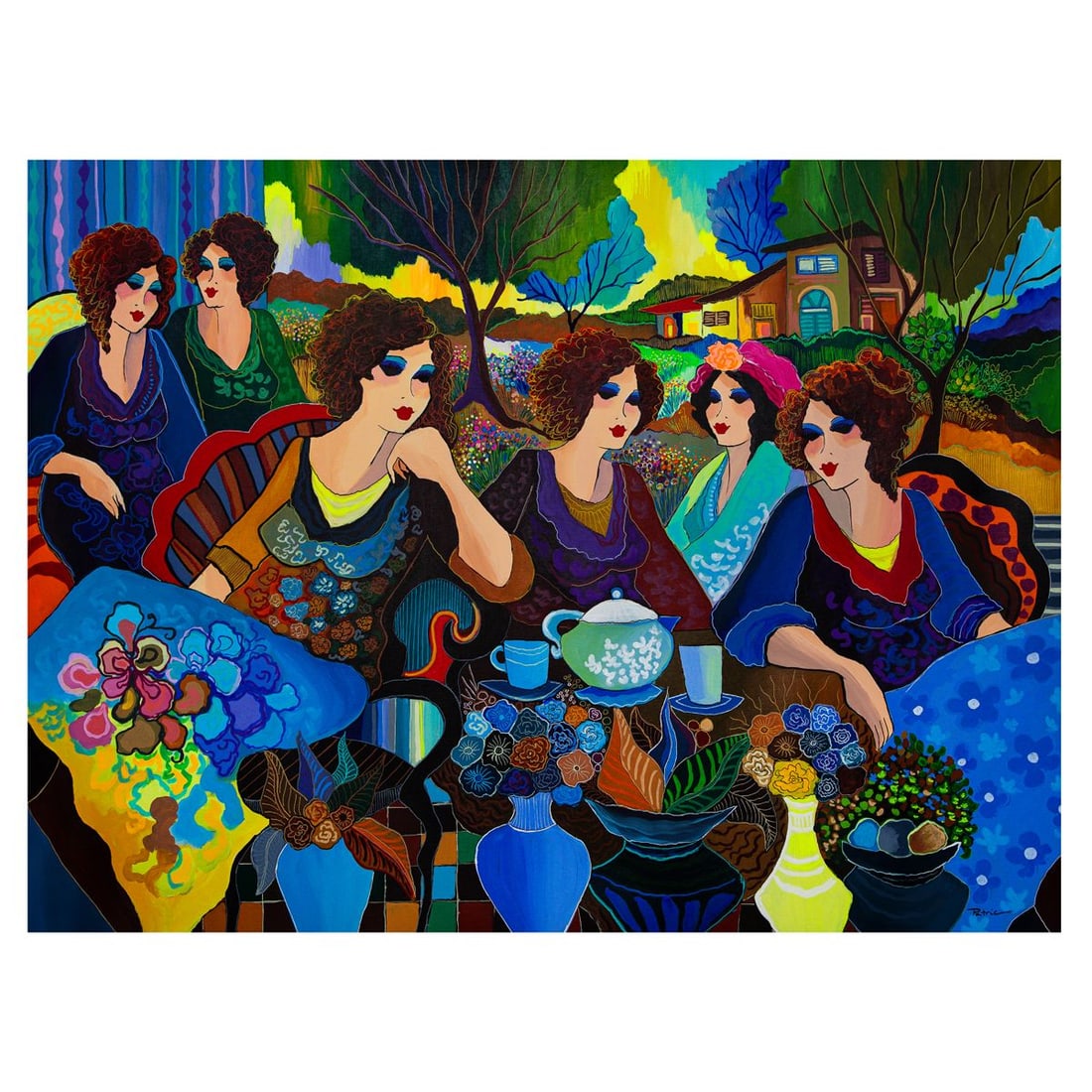 Patricia Govezensky- Original Acrylic on Canvas "A Parisian Stroll": Artist: Patricia Govezensky. Medium: Original Acrylic on Canvas. Title: A Parisian Stroll. Size: 30" x 40". Signature: Hand Signed by the Artist. Certificate of Authenticity: Is included. Reference#: 