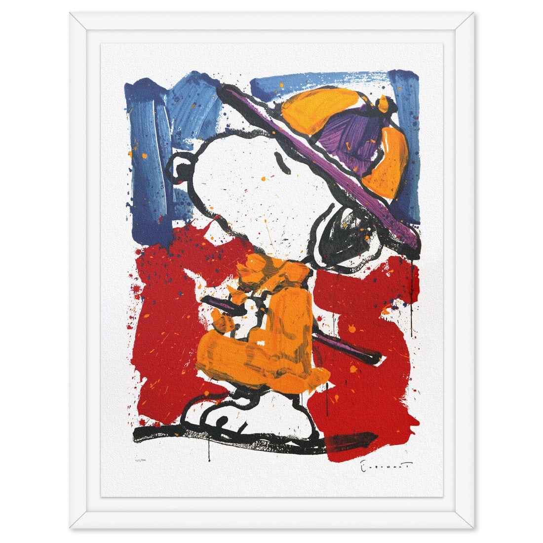 Tom Everhart- Hand Pulled Original Lithograph "Prada Puss": Artist: Tom Everhart. Medium: Hand Pulled Original Lithograph. Title: Prada Puss. Size: 35" x 26". Measures approx. 40" x 31" (framed). Signature: Hand signed and numbered. Certificate of Authenticity