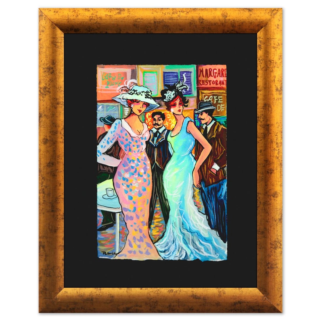 Patricia Govezensky- Original Watercolor "Boulevard Conversation" (1 of 2)
