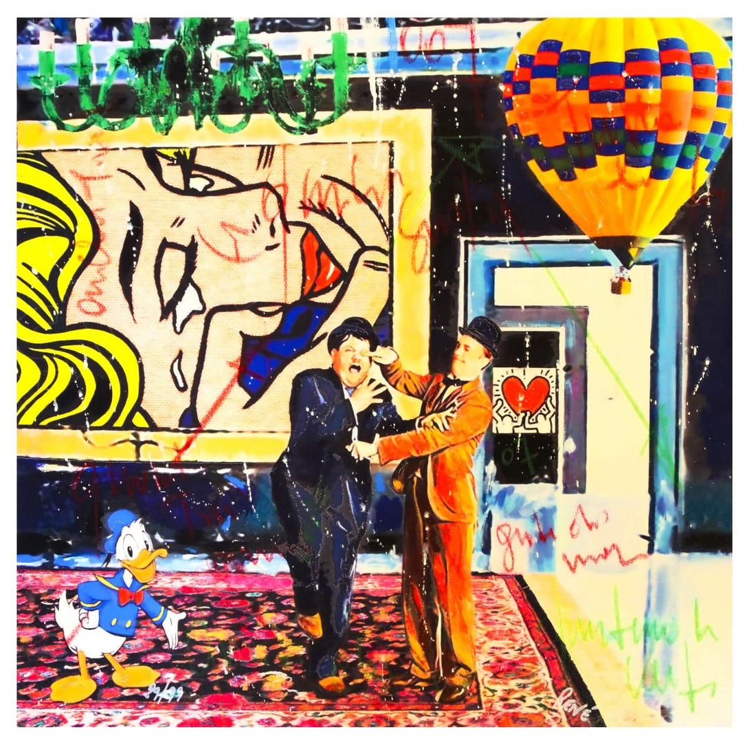 Rene- Silkscreen serigraph "Love in progress": Artist: Rene. Medium: Silkscreen serigraph. Title: Love in progress. Size: 24" x 24". Signature: Hand Signed and Numbered by the Artist. Certificate of Authenticity: Is Included. Reference#: 21555.