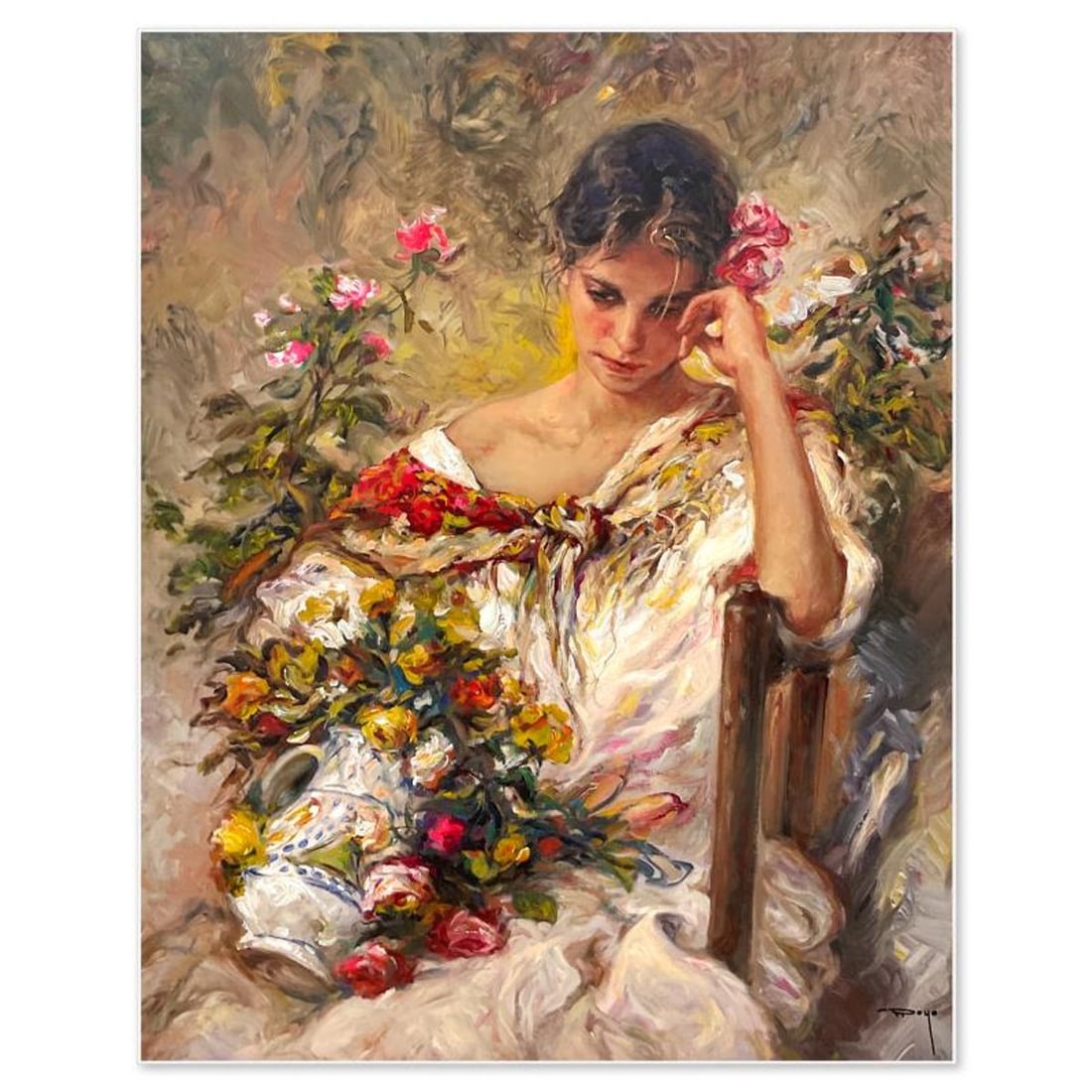 Royo, "Recuerdo" Limited Edition Printer's Proof on Clay-Board (36" x 29"), Numbered and Hand Signed: Recuerdo is a limited edition printer's proof on clay-board by Royo, numbered and hand signed by the artist. Includes Letter of Authenticity. Measures approx. 36" x 29" (image). Reference#: 93406.