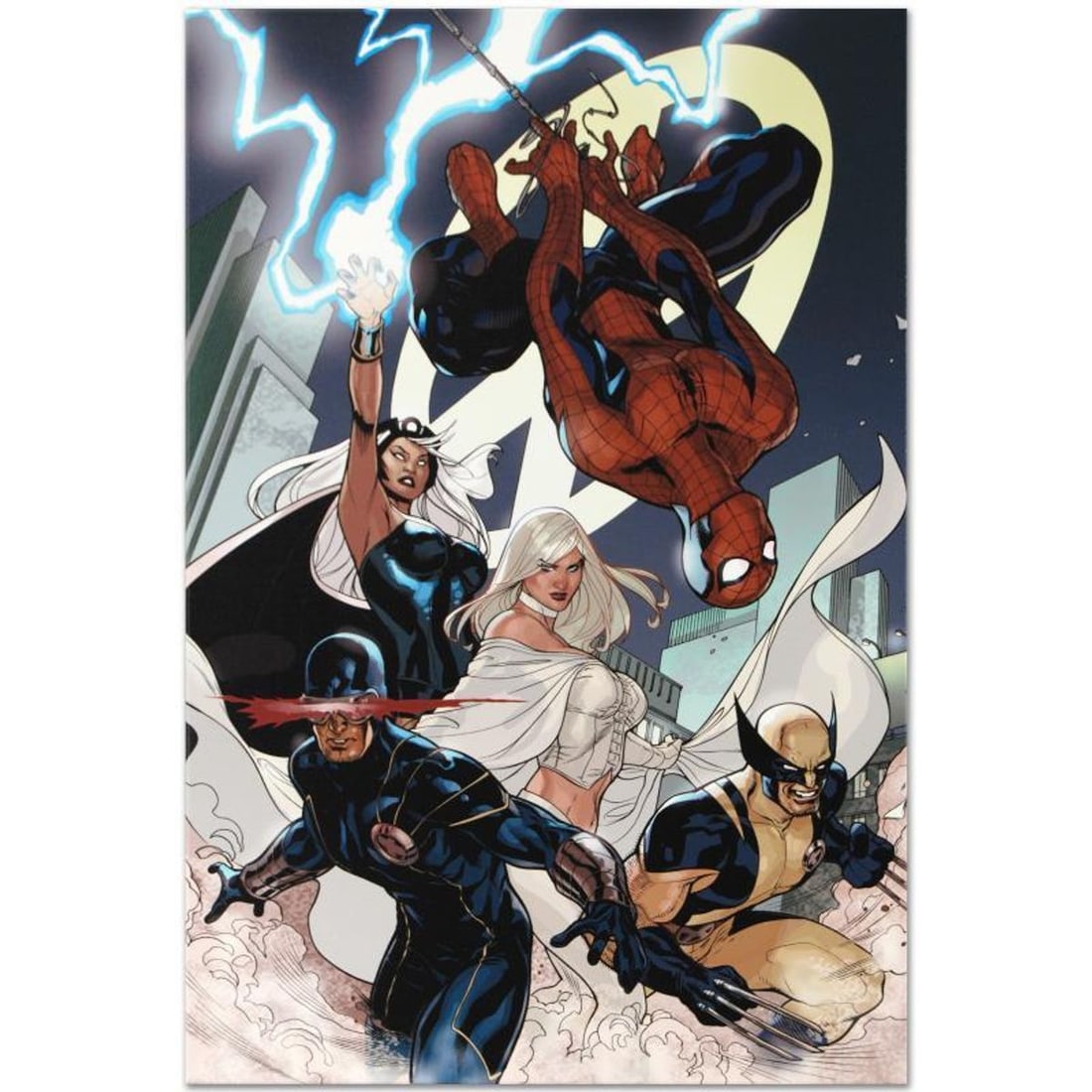 Marvel Comics "X-Men #7" Numbered Limited Edition Giclee on Canvas by Chris Bachalo with COA.: A piece of comic book history, this limited edition, from original art by Chris Bachalo, depicting an action backed Spider-Man. Known for his quirky style, Chris Bachalo has illustrated issues of X-Me