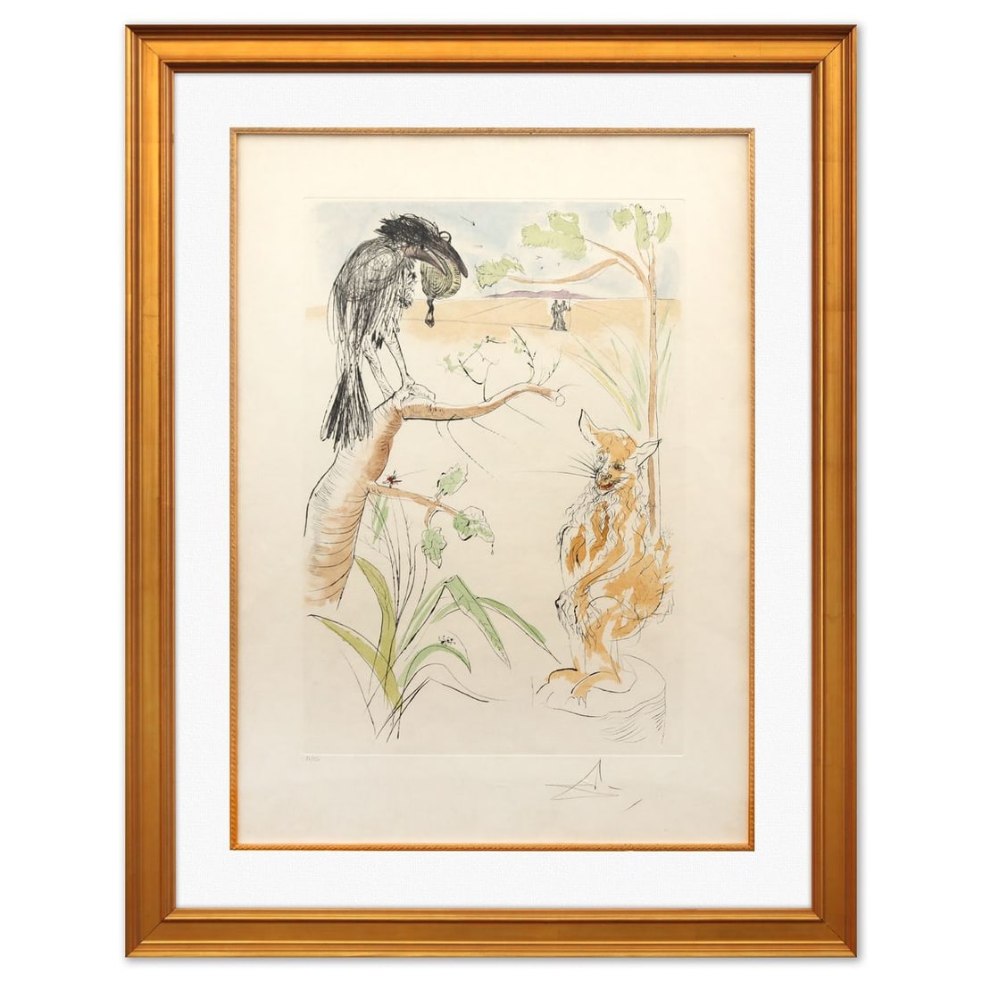 Salvador Dali- Original Lithograph "The Raven and the Fox" (1 of 2)