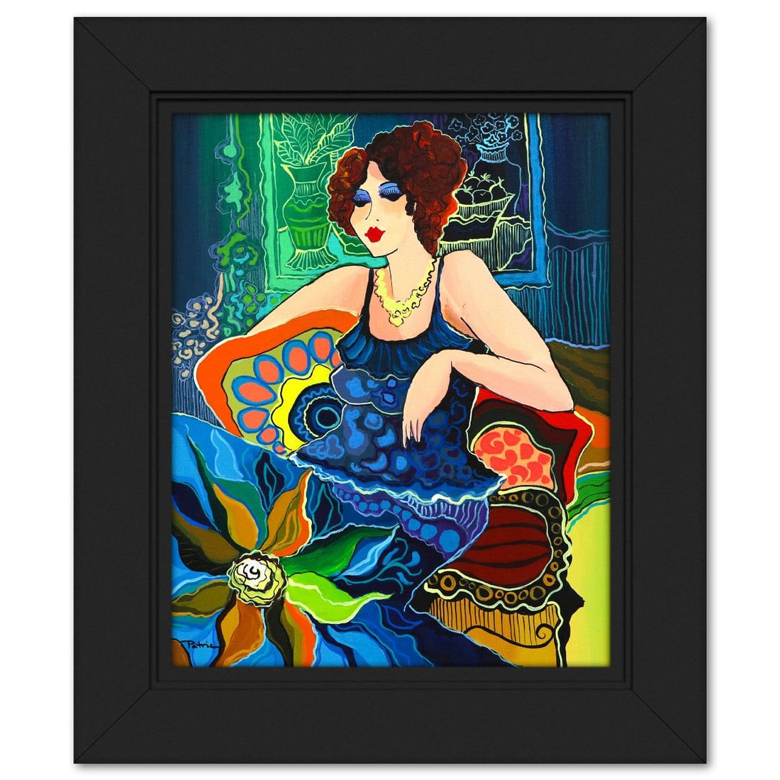 Patricia Govezensky- Original Acrylic on Canvas "Serenity in Chaos": Artist: Patricia Govezensky. Medium: Original Acrylic on Canvas. Title: Serenity in Chaos. Size: 20" x 16". Measures approx. 26.5" x 22.5" (framed). Signature: Hand signed by the artist. Certificate o