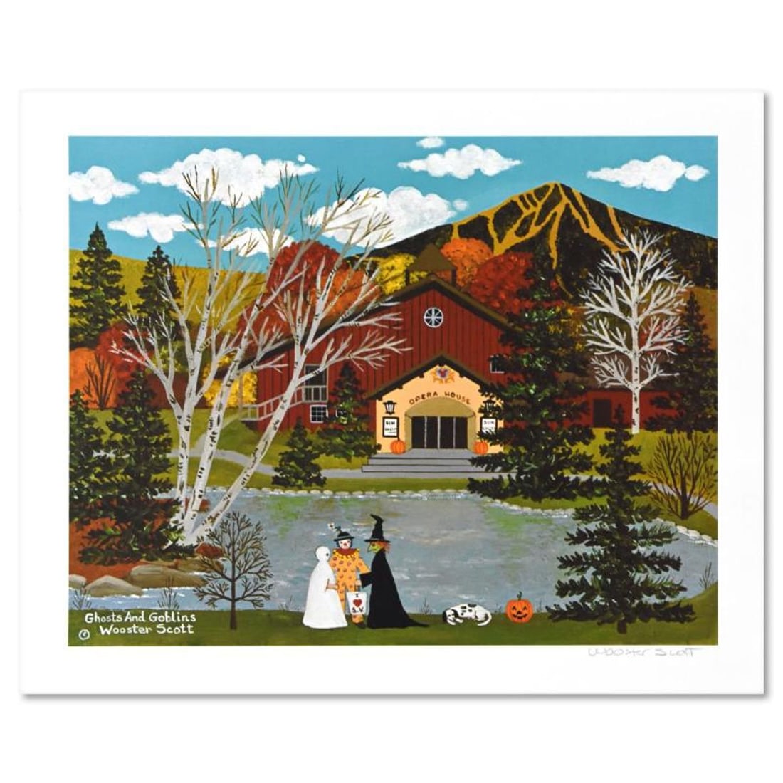 Jane Wooster Scott, "Ghosts and Goblins" Limited Edition Lithograph, Numbered and Hand Signed with: Ghosts and Goblins is a limited edition lithograph on paper by Jane Wooster Scott. The piece is hand signed and numbered and comes with a letter of authenticity. Measures approx. 15.5" x 12.5" (border