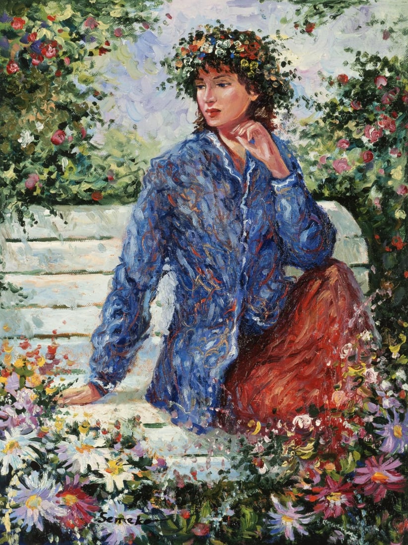 Igor Semeko- Original Giclee on Canvas "Flora": Artist: Igor Semeko. Medium: Original Giclee on Canvas. Title: Flora. Size: 40" x 30". Signature: Hand Signed by the Artist. Certificate of Authenticity: From the publisher. Reference#: 20857.