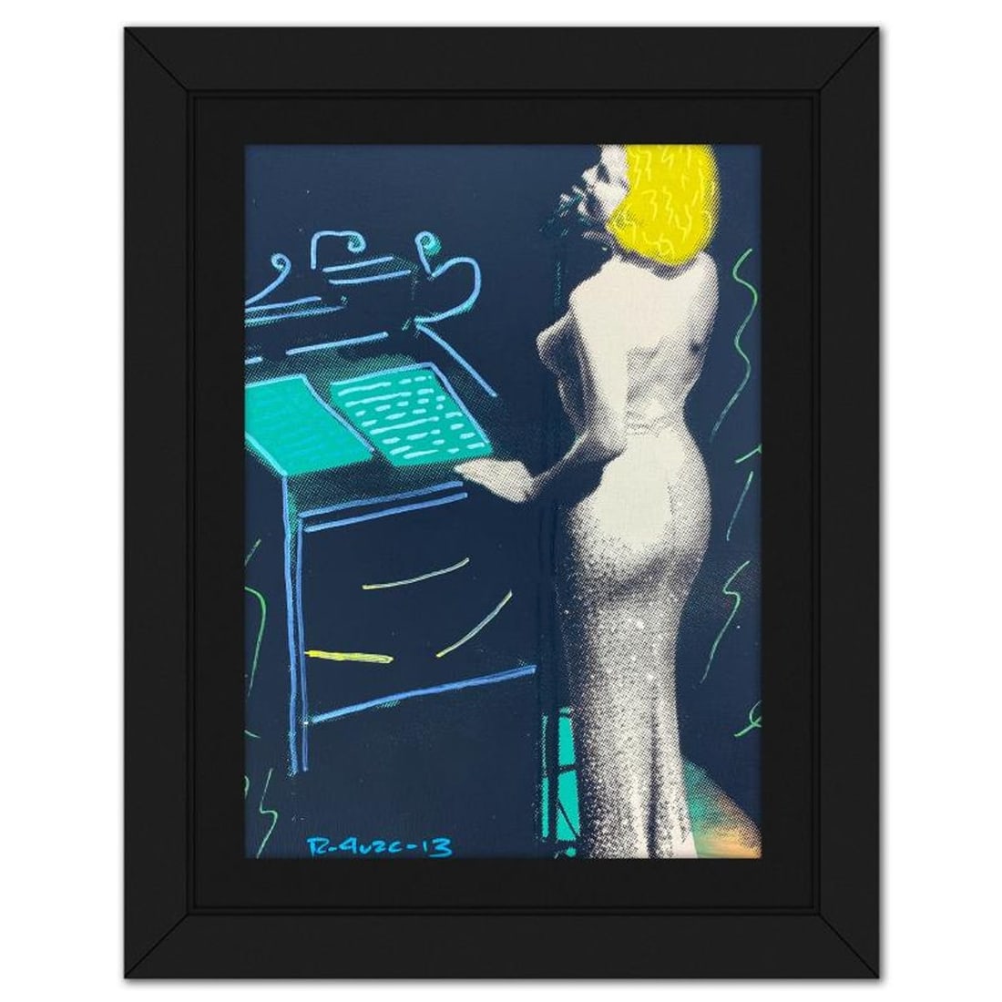 Ringo Daniel Funes, "Happy Birthday Mr President" Framed One-of-a-Kind Mixed Media on Canvas, Hand: Happy Birthday Mr President is a one-of-a-kind hand-pulled mixed media silkscreen on canvas by Ringo (Daniel Funes) - protege of Andy Warhol's apprentice, Steve Kaufman.This piece is hand signed by