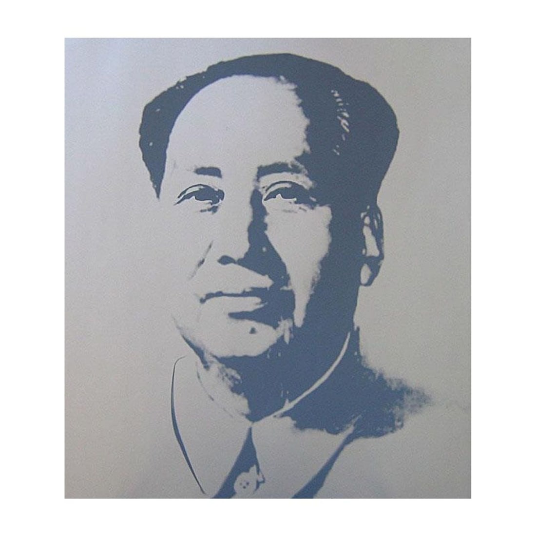 Andy Warhol "Mao Silver" Silk Screen Print from Sunday B Morning.: Mao Silver is a silk screen print on paper (open edition) from Sunday B Morning featuring the works of Andy Warhol. The piece is stamped in blue on the back with "Published by Sunday B. Morning" and "
