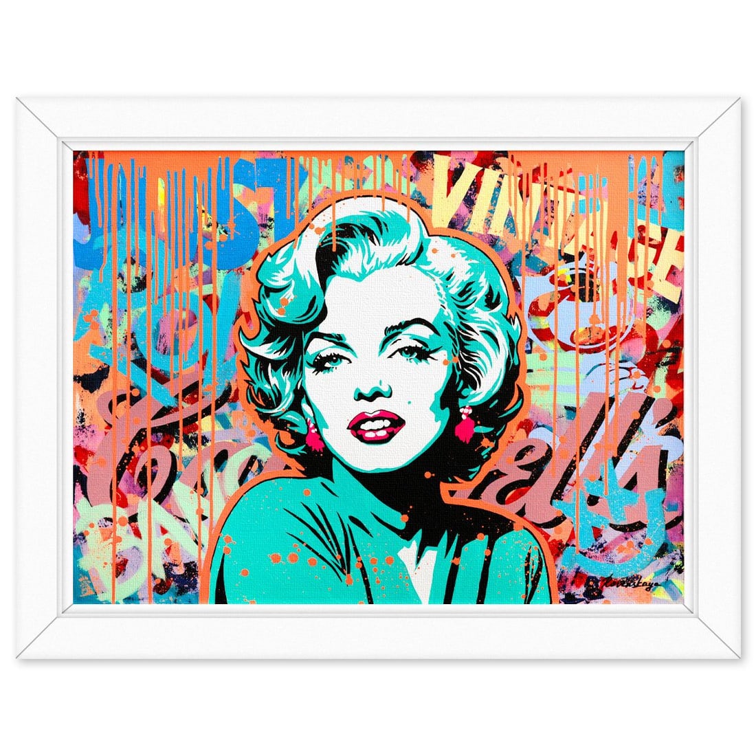 Nastya Rovenskaya- Original Oil on Canvas "Turquoise Icon": Artist: Nastya Rovenskaya. Medium: Original Oil on Canvas. Title: Turquoise Icon. Size: 30" x 40". Measures approx. 36" x 46" (framed). Signature: Hand Signed. Certificate of Authenticity: Is