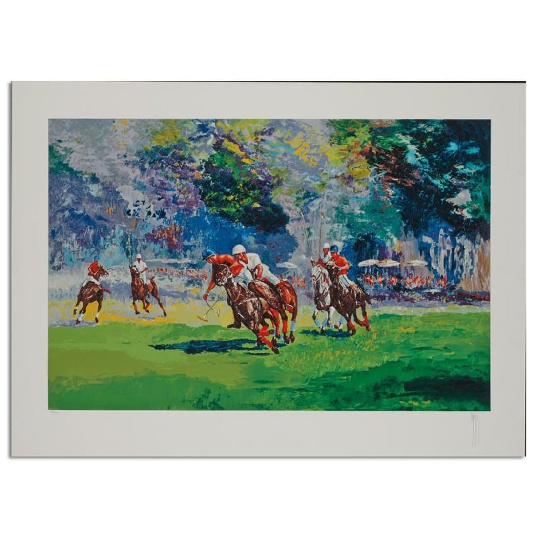 Mark King (1931-2014), "Hook Shot" Hand Signed Limited Edition Serigraph with Letter of: Hook Shot is a limited edition serigraph on paper by Mark King (1931-2014). Hand signed and numbered, this piece comes with a letter of authenticity and measures approximately 24" x 36" (image). Refer