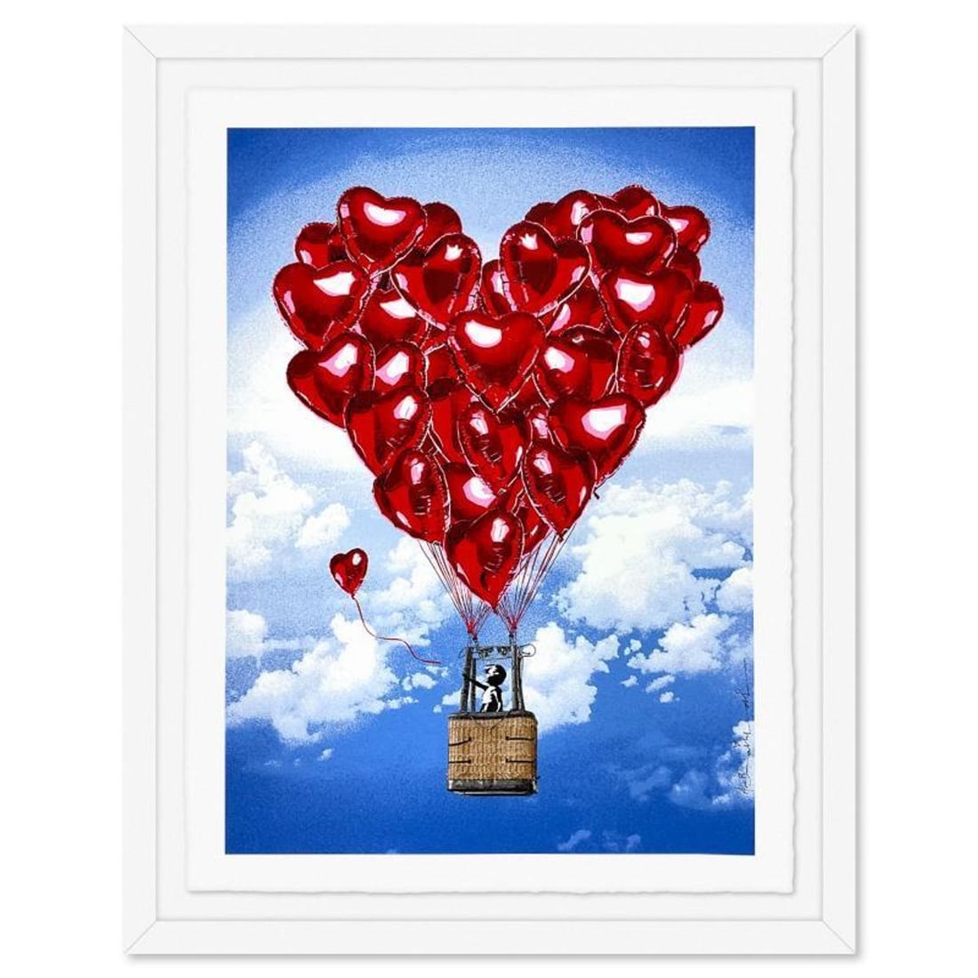 Mr. Brainwash, "Love Above All" Framed Limited Edition Silk Screen, Hand Signed and Certificate of: Love Above All is a limited edition silk screen print on paper by Mr Brainwash, hand signed and thumb-printed by the artist. The piece comes custom framed with a Certificate of Authenticity. Measures