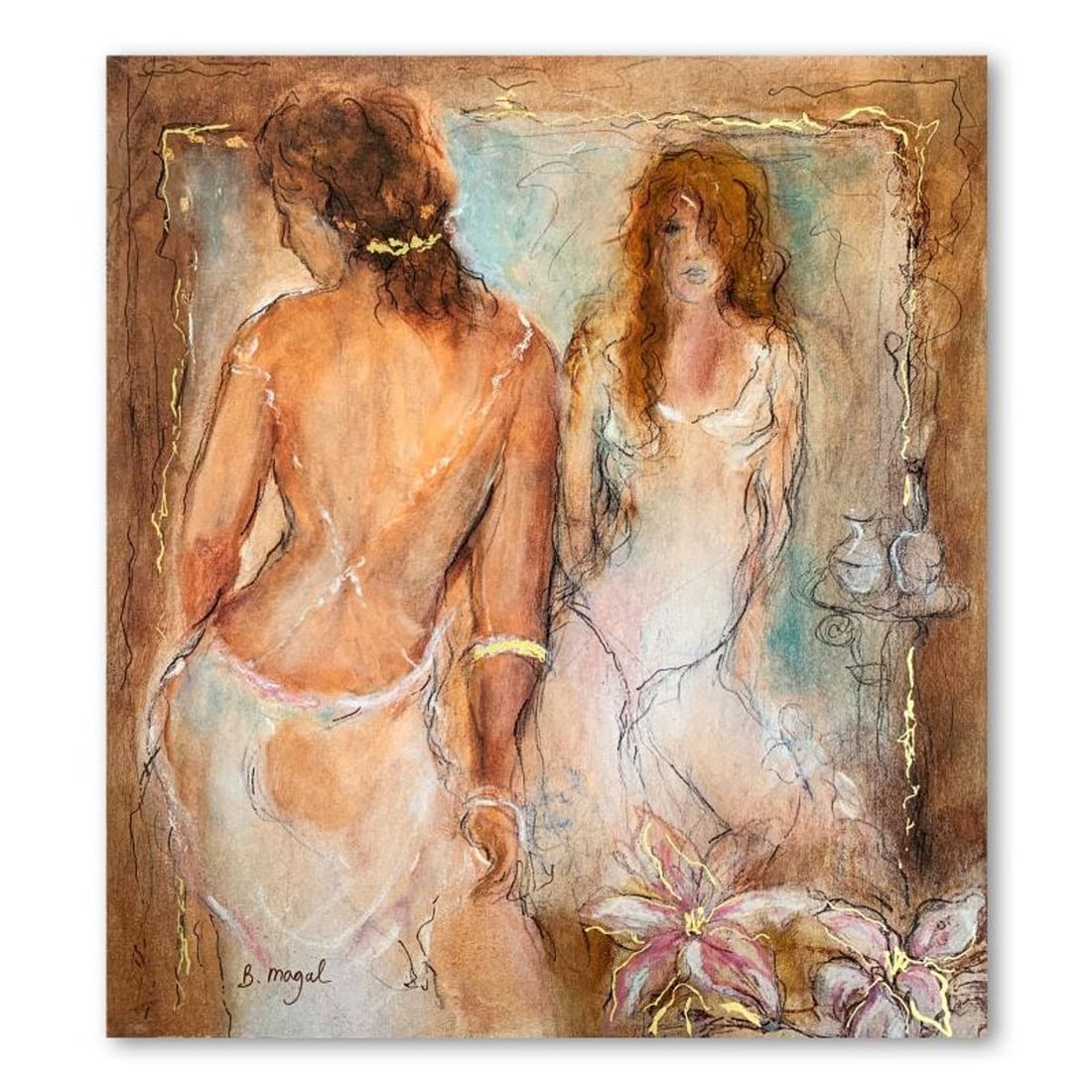 Batia Magal, "Femininity" Hand Signed Limited Edition Serigraph on Paper with Letter of: Femininity is a limited edition serigraph on paper by Batia Magal. It is numbered and hand signed and includes a letter of authenticity. Measures approximately 14.5" x 12.5" (image). Reference#: 91686