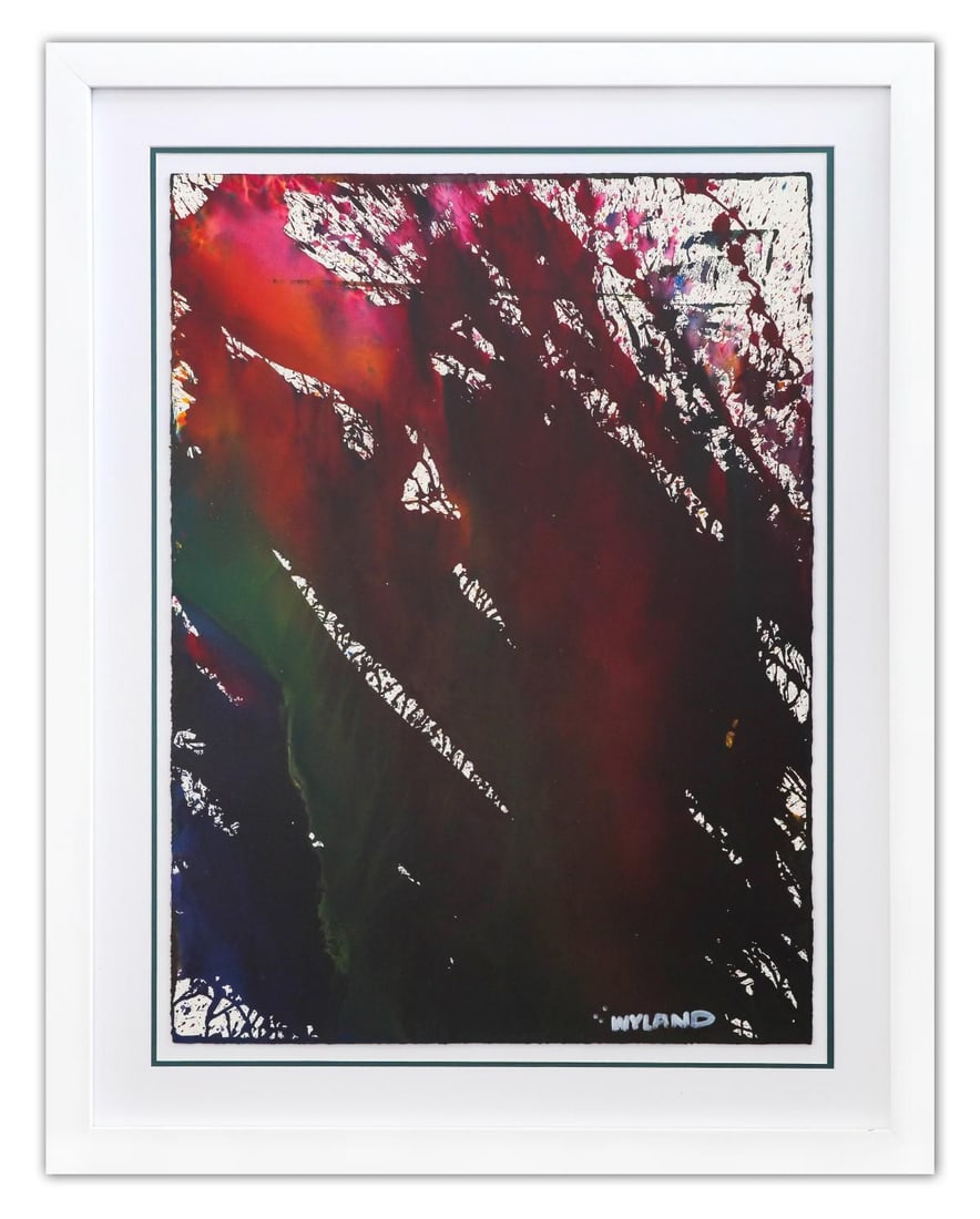 Wyland- Original Watercolor Painting on Deckle Edge Paper "Abstract": Artist: Wyland. Medium: Original Watercolor Painting on Deckle Edge Paper. Title: Abstract. Size: 30" x 22". Measures approx. 39" x 31" (framed). Signature: Hand Signed by the artist. Certificate of A