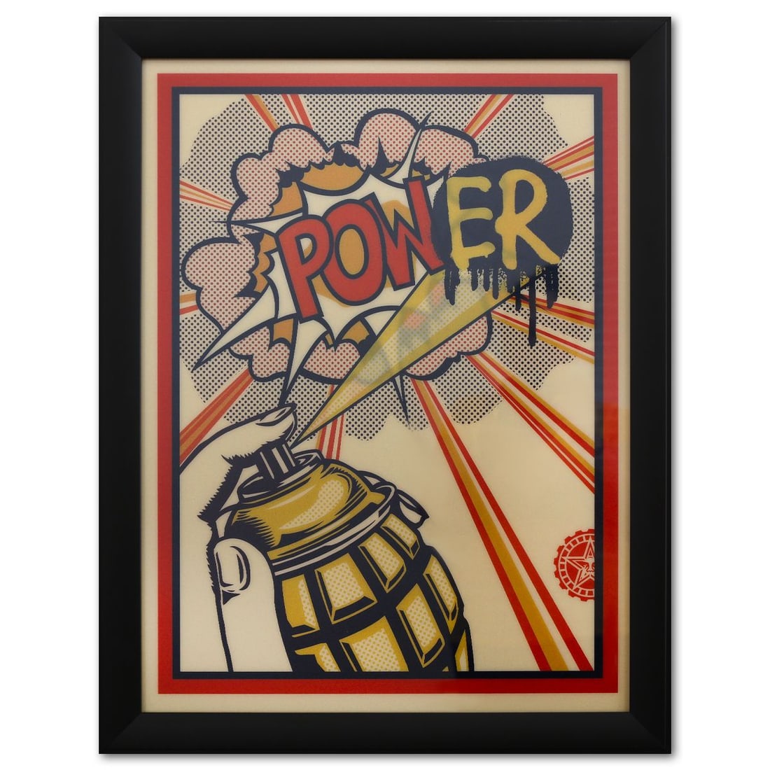 Shepard Fairey- Lenticular "Power": Artist: Shepard Fairey. Medium: Lenticular. Title: Power. Size: 23" x 17.5". Measures approx. 27" x 21" (framed). Signature: Hand signed and numbered. Certificate of Authenticity: Is included. Additio