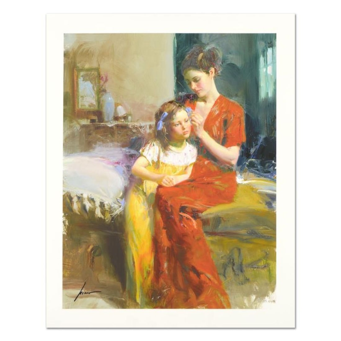 Pino (1939-2010) "Last Touch" Limited Edition Giclee. Numbered and Hand Signed; Certificate of: Last Touch is a limited edition giclee on paper by Pino (1939-2010). The piece comes numbered and is hand signed by the artist. Includes Certificate of Authenticity. Measures approximately 20 x 16" (i