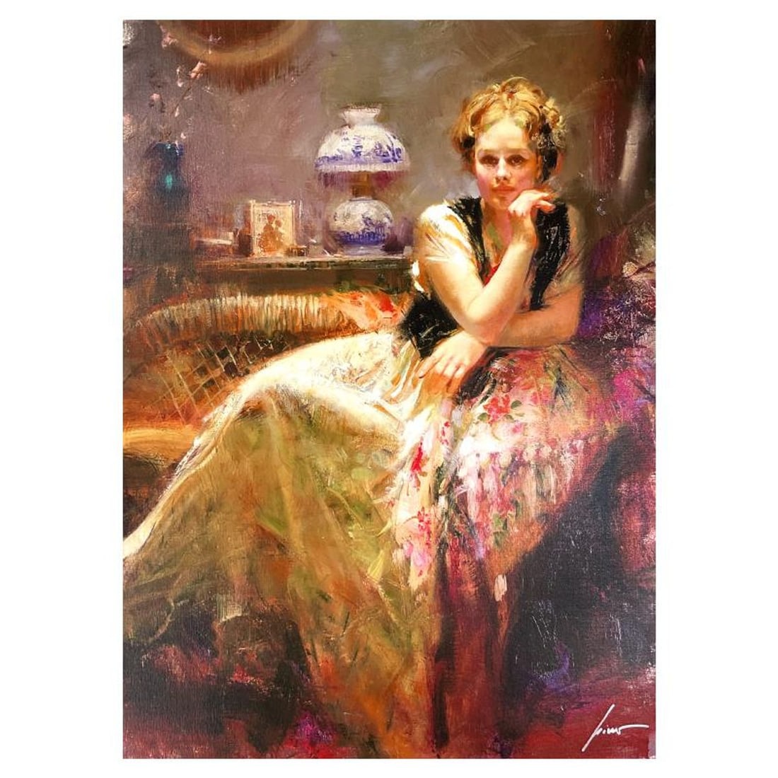 Pino (1939-2010) "A Pause" Limited Edition on Canvas, Numbered and Hand Signed with Certificate of: A Pause is a limited edition giclee on canvas by Pino (1939-2010), numbered and hand signed by the artist. Includes Certificate of Authenticity. Measures approx. 36" x 26" (image). Reference#: 93161.