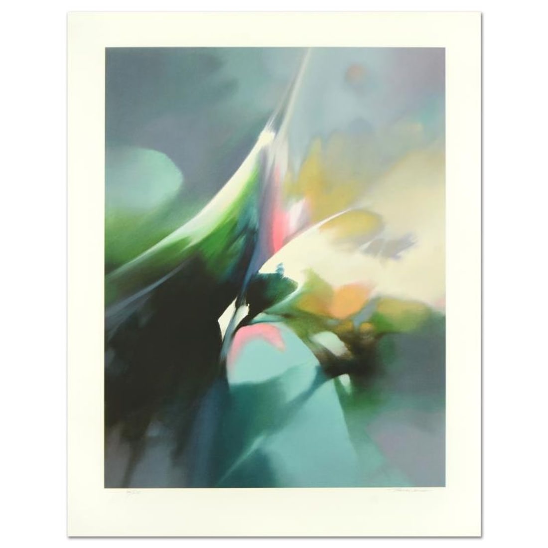 Thomas Leung, "Effervescence" Limited Edition, Numbered and Hand Signed with Letter of Authenticity.: Effervescence is a limited edition giclee on paper by Thomas Leung, numbered and hand signed by the artist. Includes Letter of Authenticity. Measures approx. 30" x 39.5" (border), 26" x 35" (image). R