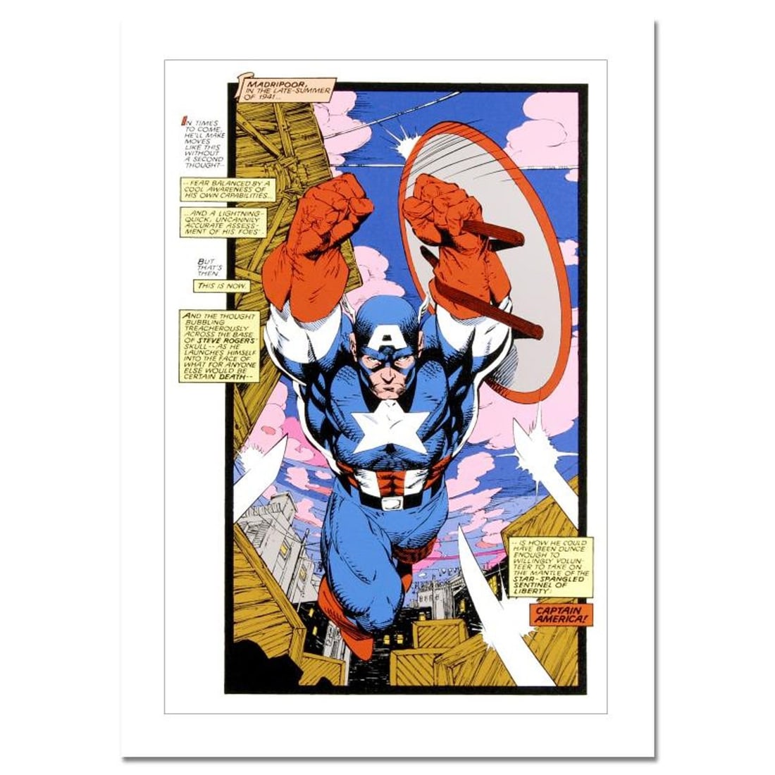 Marvel Comics, "Captain America, Sentinel: Uncanny X-Men #268" Numbered Limited Edition Canvas by: A piece of comic book history, this limited edition print, drawn by Jim Lee, depicts the popular X-Men hero in action in action. Jim Lee is most famous for his work on the X-Men and Batman franchises.