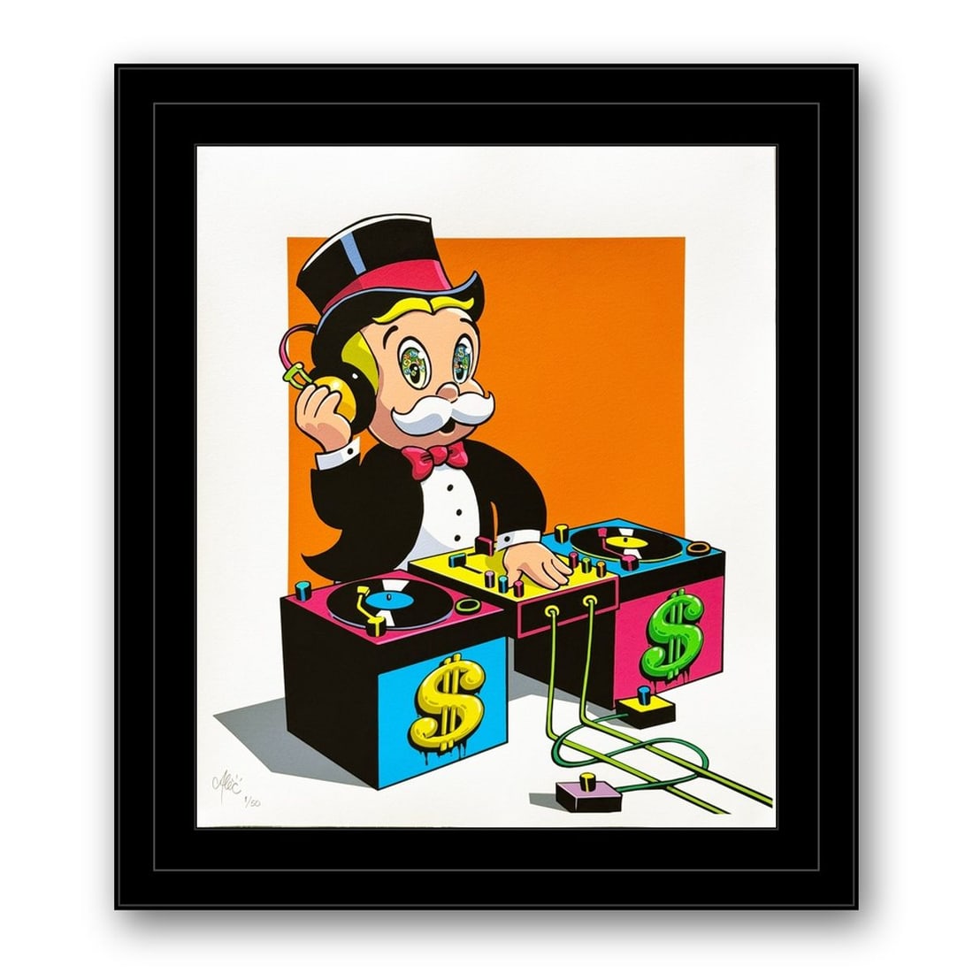 Alec Monopoly- Archival Pigment Print "DJ Monopz (Orange)" (1 of 1)