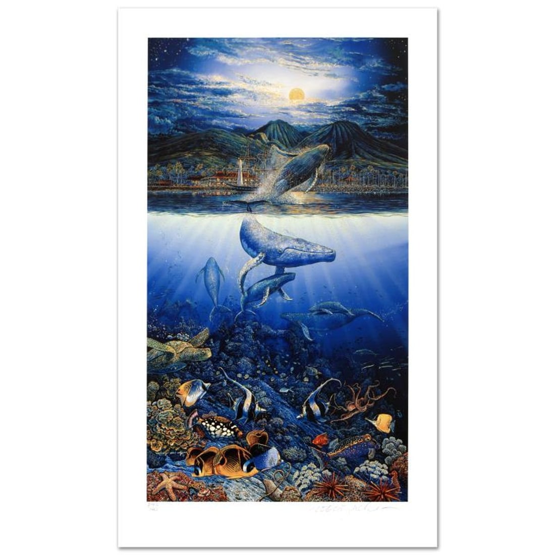 Robert Lyn Nelson, "Two Worlds" Limited Edition Mixed Media, Numbered and Hand Signed with Letter of: Two Worlds is a limited edition mixed media on paper by Robert Lyn Nelson, numbered and hand signed by the artist. Includes Letter of Authenticity. Measures Approx. 21" x 35" (with border), 16.5" x 30