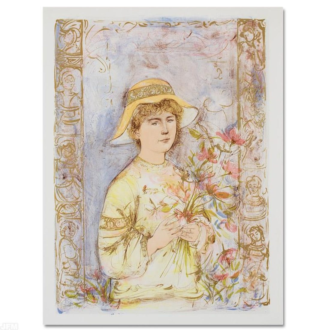 Flora Limited Edition Lithograph by Edna Hibel (1917-2014), Numbered and Hand Signed with (1 of 2)