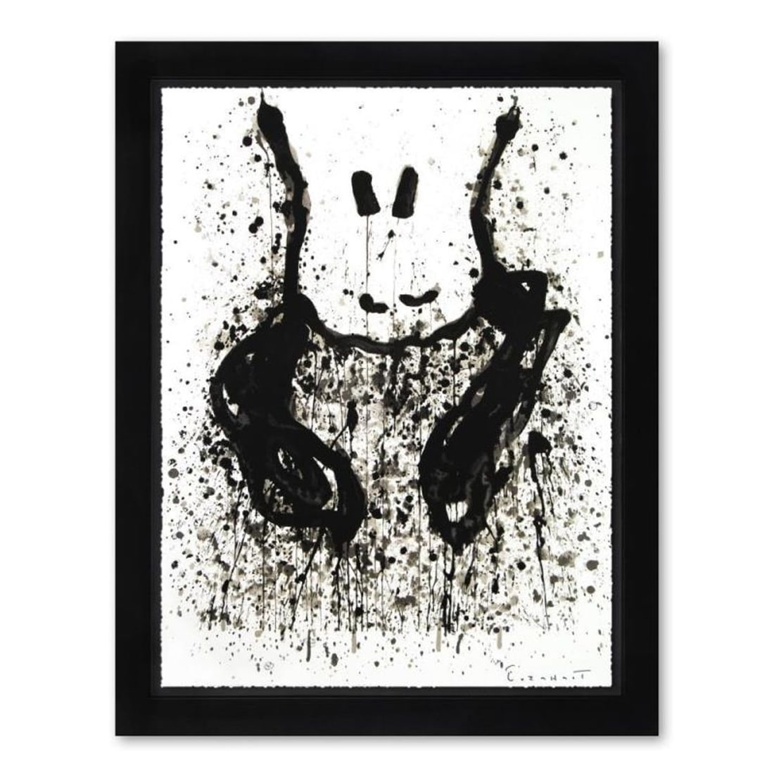 Tom Everhart, "Watchdog 6 O'Clock" Framed Limited Edition Hand Pulled Original Lithograph. Hand: Watchdog 6 O'Clock is a limited edition hand pulled original lithograph on museum quality deckle-edge paper by Tom Everhart. The piece is numbered, and hand signed by the artist. This is one of the fi