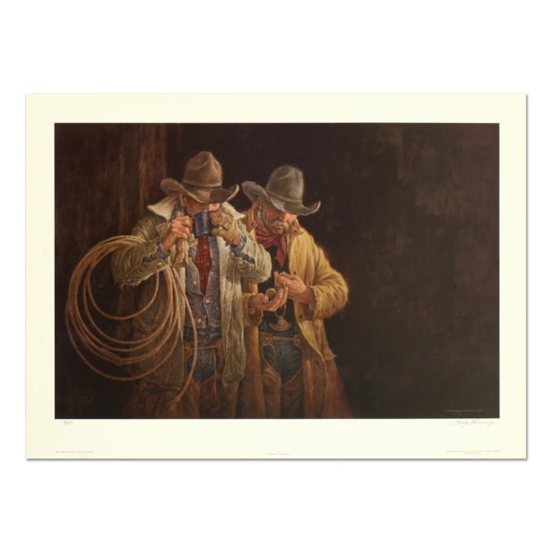 Larry Fanning (1938-2014), "5:00 A.M." Limited Edition Lithograph, Numbered and Hand Signed with: 5:00 A.M. is a limited edition lithograph on paper by Larry Fanning (1938-2014), numbered and hand signed with a Letter of Authenticity. Measures approximately 22.5" x 14.5" (image). Reference#: 90473
