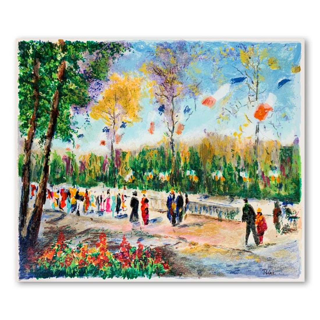 Dimitri Polak (1922-2008), "Like a Parisian Celebration" Hand Signed Limited Edition Serigraph on: Like a Parisian Celebration is a limited edition serigraph on paper by Dimitri Polak (1922-2008). It is numbered and hand signed and includes a letter of authenticity. Measures approximately 12.5" x 1