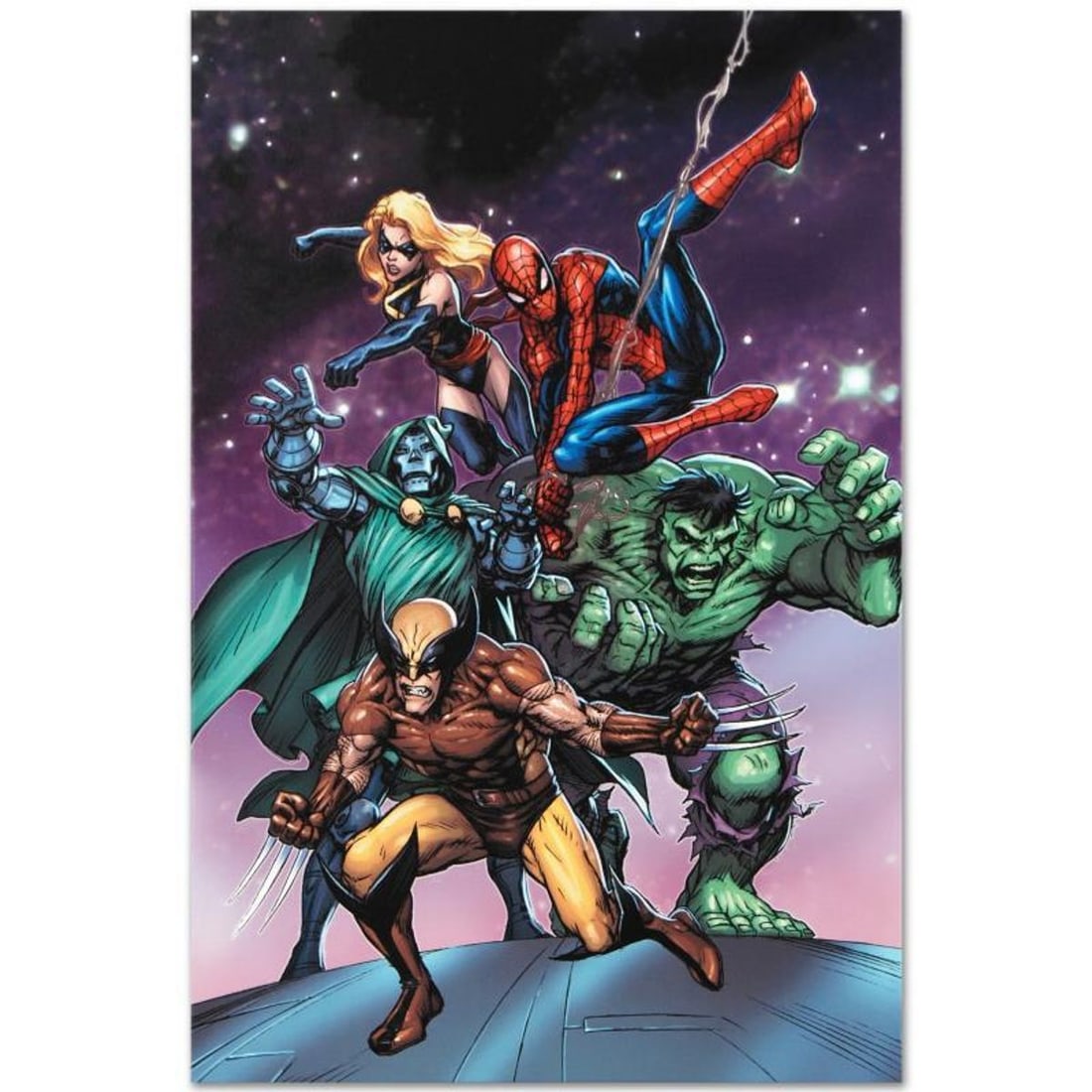Marvel Comics "Avengers and the Infinity Gauntlet #3" Numbered Limited Edition Giclee on Canvas by: A piece of comic book history, this limited edition, from original art by Tom Grummett, depicts an action packed scene featuring the Avengers. While working for Marvel, Tom Grummett was the penciller 