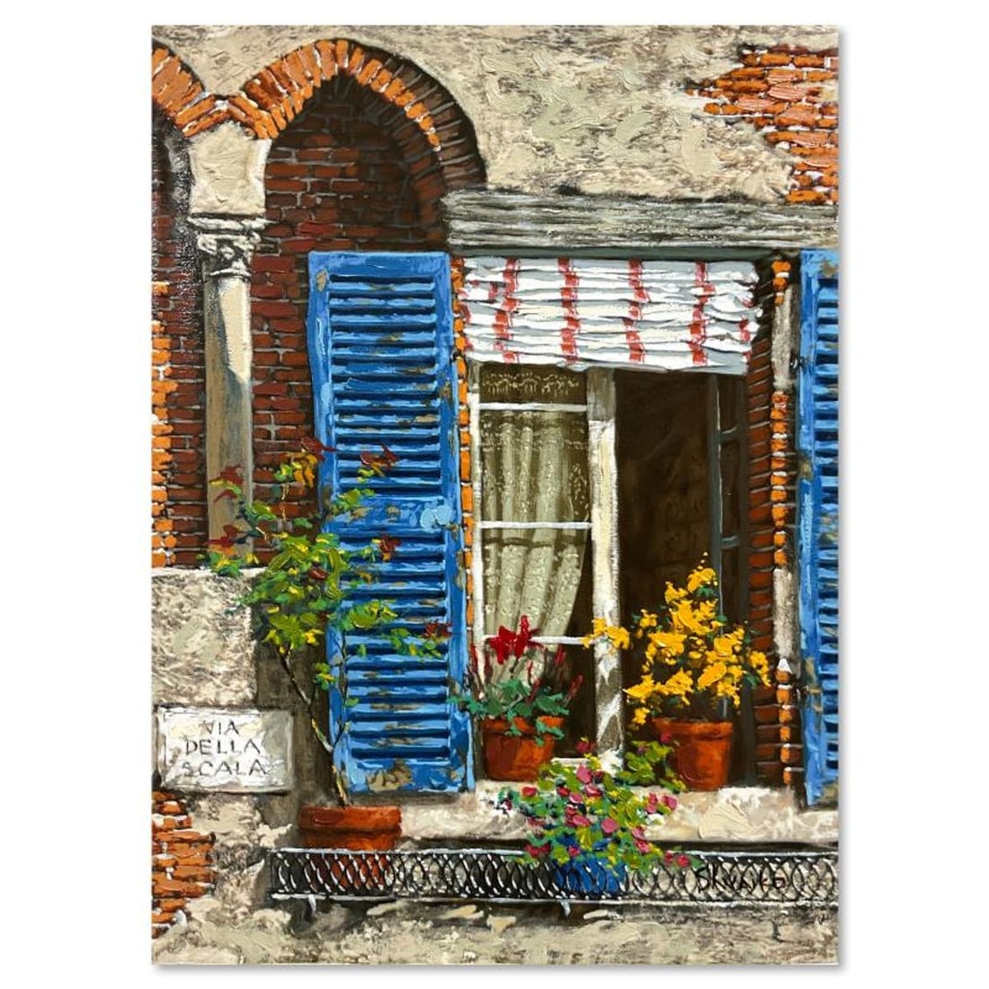 Viktor Shvaiko, "Windows of Italy" Hand Embellished Limited Edition Printer's Proof on Canvas,: Windows of Italy is a hand embellished limited edition printer's proof on stretched canvas by Viktor Shvaiko, numbered and hand signed by the artist. Includes Letter of Authenticity. Measures approx. 