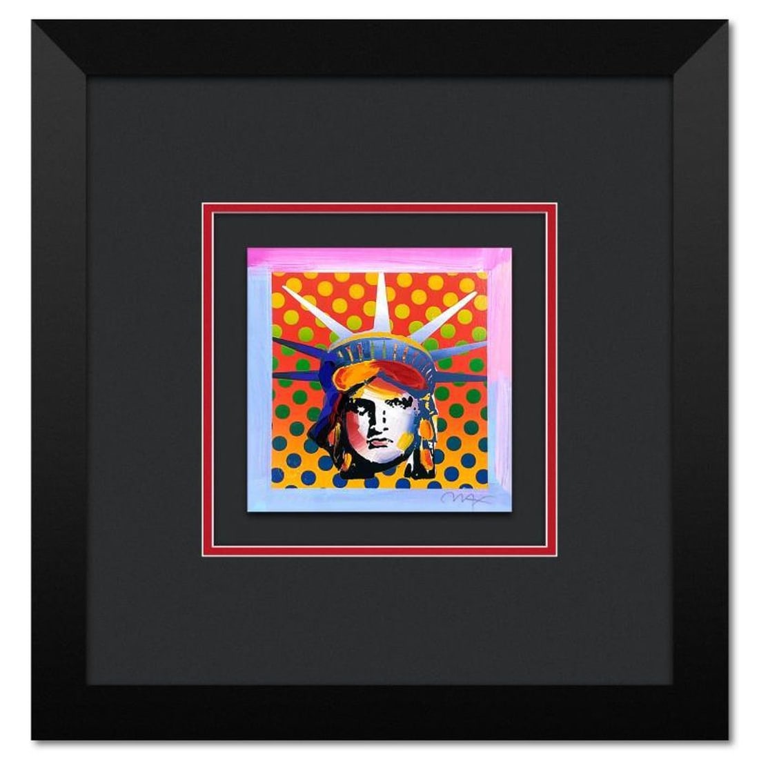 Peter Max, "Liberty Head XI" Framed Limited Edition Lithograph, Numbered and Hand Signed with: Liberty Head XI is a limited edition lithograph on paper by Peter Max, numbered and hand signed by the artist. This piece comes framed. Includes Certificate of Authenticity from Peter Max Studios. Mea