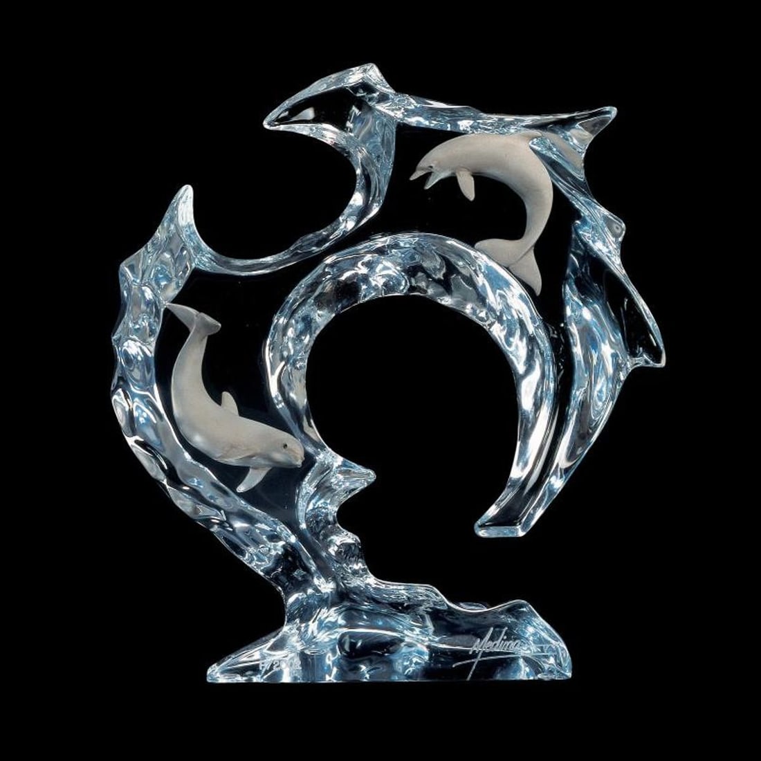 Dan Medina, "Flow" Limited Edition Mixed Media Lucite Sculpture with COA.: Flow is a limited edition mixed media lucite sculpture by Dan Medina. Engraved with the artists signature and number, this piece comes with a certificate of authenticity. Measures approximately 7.5" x