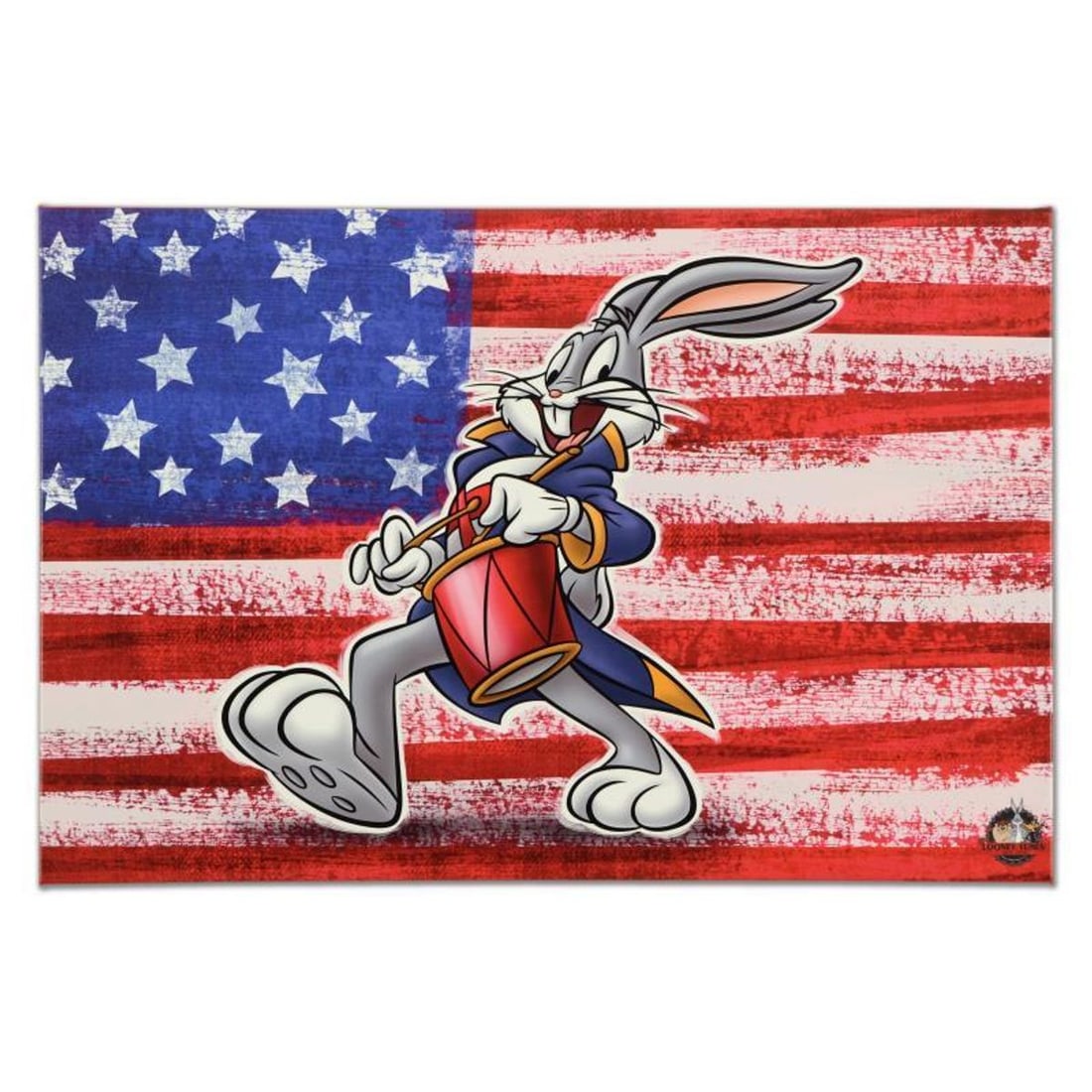 Looney Tunes, "Patriotic Series: Bugs Bunny" Numbered Limited Edition on Canvas with COA. This piece: Patriotic Series: Bugs Bunny is a limited edition giclee on gallery wrapped canvas by Looney Tunes. This piece comes from an edition of 250 and bears an imprint of Looney Tunes' official seal. Include