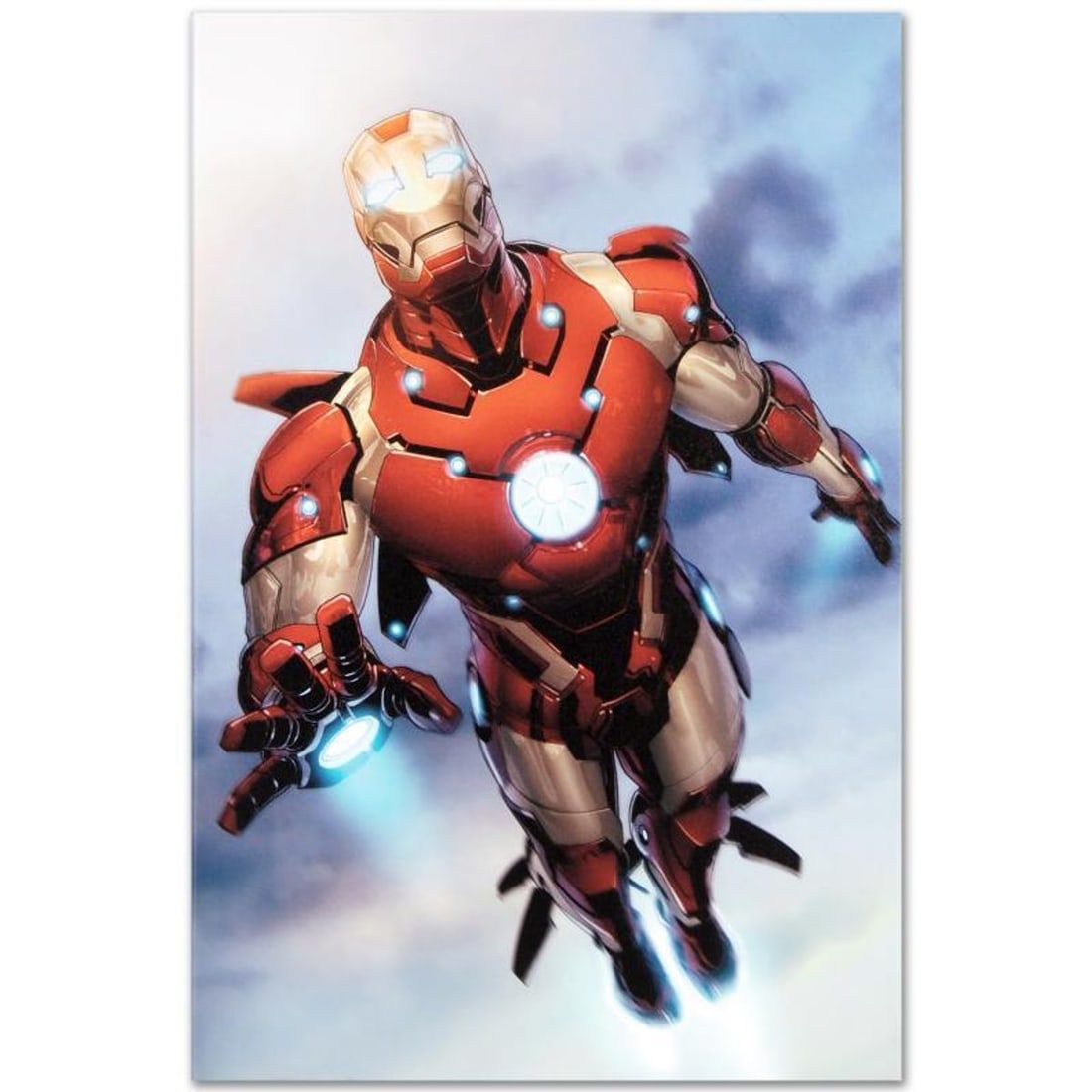Marvel Comics "Invincible Iron Man #25" Numbered Limited Edition Giclee on Canvas by Salvador: A piece of comic book history, this limited edition, from original art by Salvador Larroca, depicts Iron Man in action. Salvador Larroca is a Spanish comic book artist, primarily known for his work on