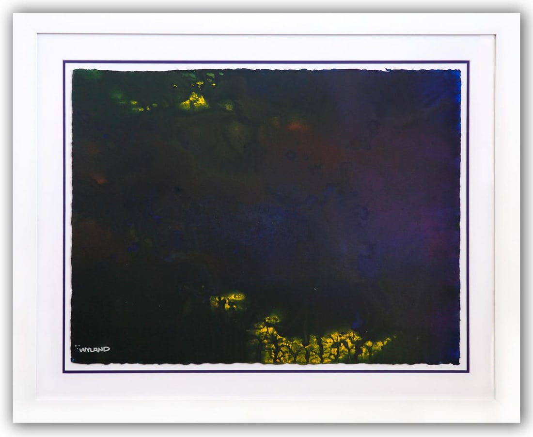 Wyland- Original Watercolor Painting on Deckle Edge Paper "Abstract": Artist: Wyland. Medium: Original Watercolor Painting on Deckle Edge Paper. Title: Abstract. Size: 22" x 30". Measures approx. 32" x 40" (framed). Signature: Hand Signed by the artist. Certificate of A
