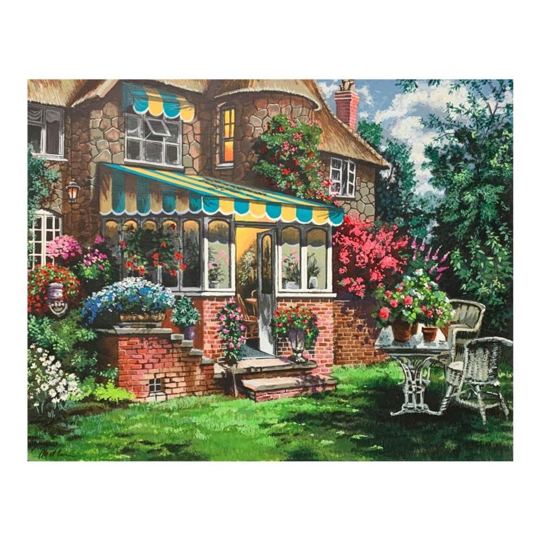 Anatoly Metlan, "Greenhouse" Limited Edition Serigraph, Numbered and Hand Signed with Letter of: Greenhouse is a limited edition serigraph on canvas by Anatoly Metlan. It is numbered and hand signed and includes a letter of authenticity. Measures approximately 24" x 18" (image). Reference#: 92226