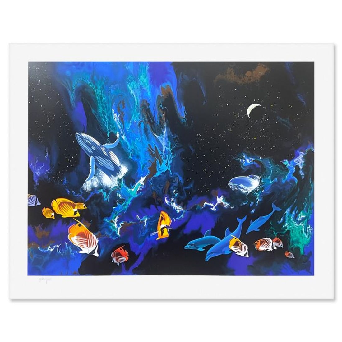 William Schimmel, "Moondance" Limited Edition Printer's Proof Serigraph, Numbered and Hand Signed: Moondance is a limited edition printer's proof serigraph on paper by William Schimmel, numbered and hand signed by the artist. Includes Letter of Authenticity. Measures approx. 27" x 34" (border), 22.