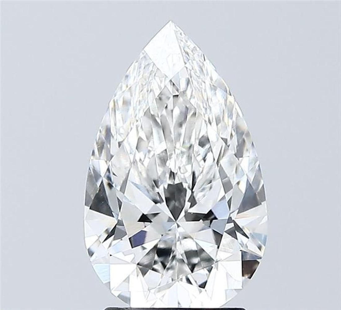 Lab Grown 2.02 ct, Color F/VVS2 IGI Graded Diamond: Lab/Natural Diamond: Lab Carat Weight: 2.02 Color Grade: F Clarity Grade: VVS2 Model: Pear Fluorescence: N Polish: EXCELLENT Symmetry: EXCELLENT Depth: 61.3 Table: 61 Size: 11.41-7.05-4.32 Certificate