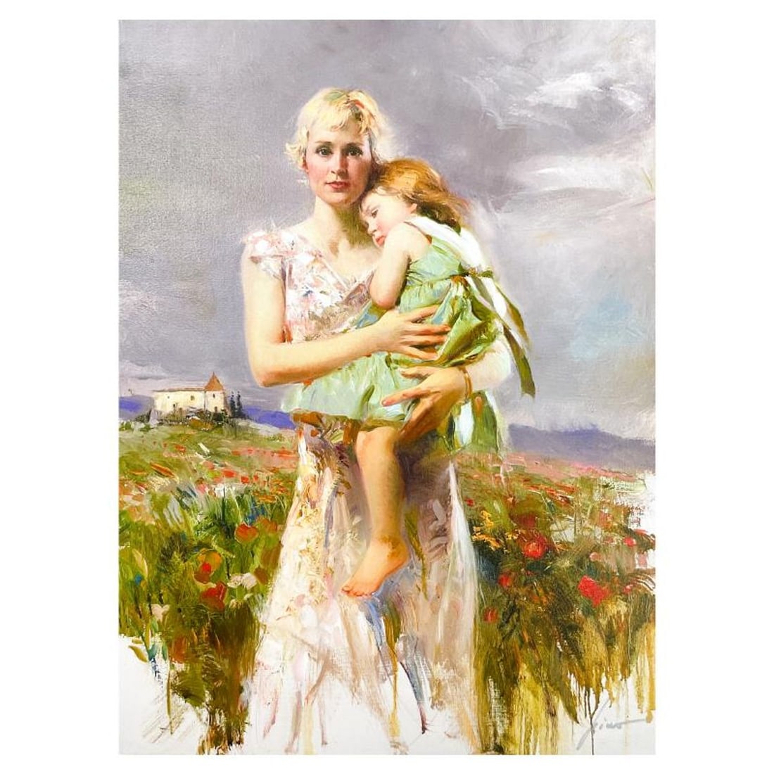 Pino (1939-2010) "Angel from Above" Limited Edition on Canvas, Numbered and Hand Signed with: Angel from Above is a limited edition giclee on canvas by Pino (1939-2010), numbered and hand signed by the artist. Includes Certificate of Authenticity. Measures approx. 30" x 22" (image). Reference#