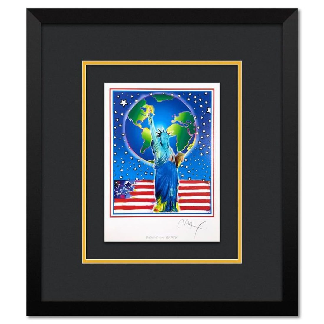 Peter Max, "Peace on Earth" Framed Limited Edition Lithograph, Numbered and Hand Signed with (1 of 2)