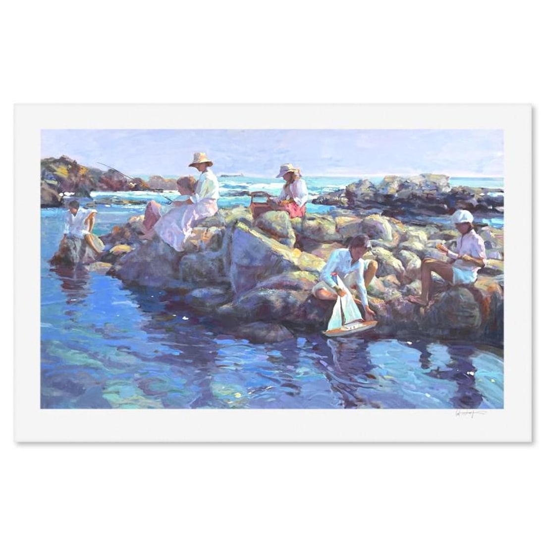 Don Hatfield, "Rock Point" Limited Edition Printer's Proof Serigraph, Numbered and Hand Signed with: Rock Point is a limited edition printer's proof serigraph on paper by Don Hatfield, numbered and hand signed by the artist. Includes Letter of Authenticity. Measures approx. 32.5" x 48" (border), 27" 