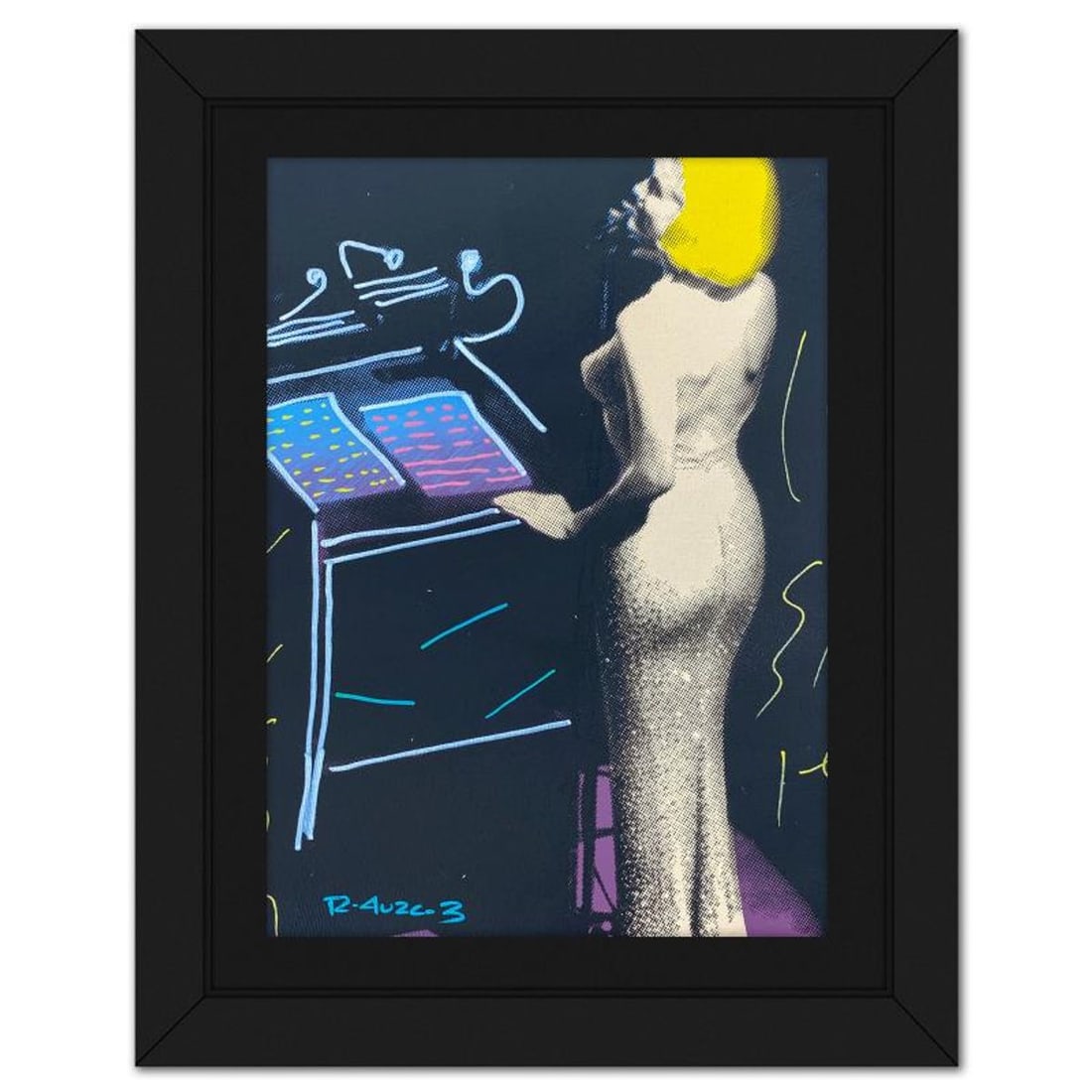 Ringo Daniel Funes, "Happy Birthday Mr President" Framed One-of-a-Kind Mixed Media on Canvas, Hand (1 of 2)