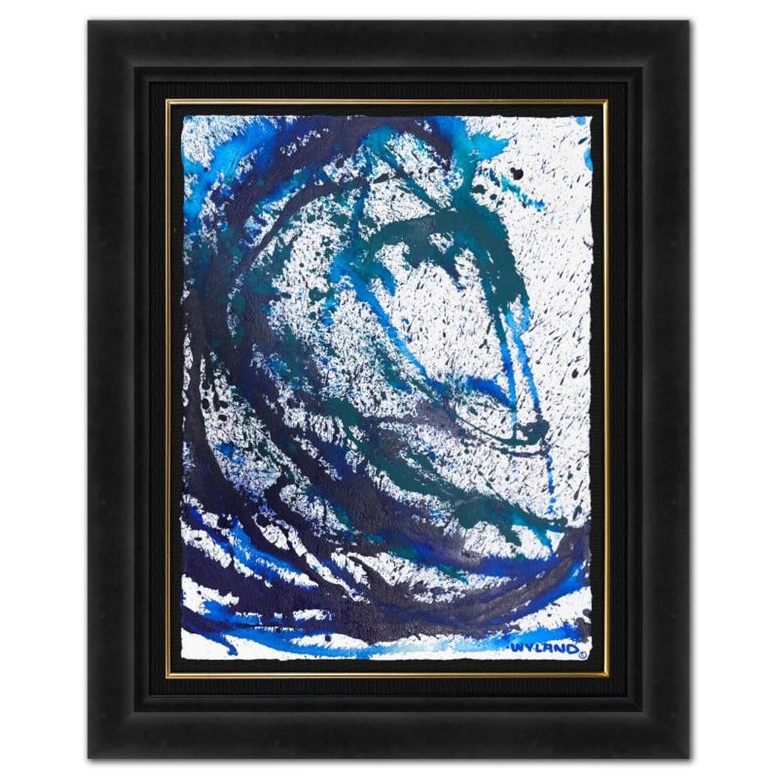 Wyland, "Untitled Abstract" Framed Original Painting on Paper, Hand Signed with Letter of: This is an original watercolor painting on paper by Wyland, hand signed by the artist. This piece comes custom framed. Includes Letter of Authenticity. Measures approximately 38.5" x 31" x (framed), 3