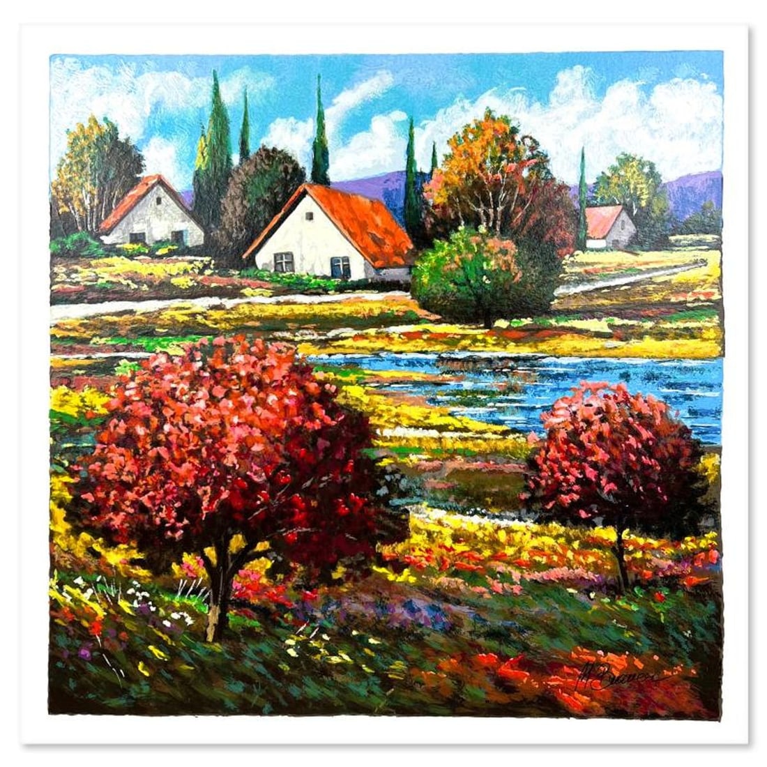 Mark Braver, Limited Edition Serigraph, Hand Signed and Numbered with Letter of Authenticity.: This is a limited edition serigraph on paper by Mark Braver. The piece comes hand signed by the artist, numbered, and with a letter of authenticity. Measures approximately 17" x 17". Reference#: 89950