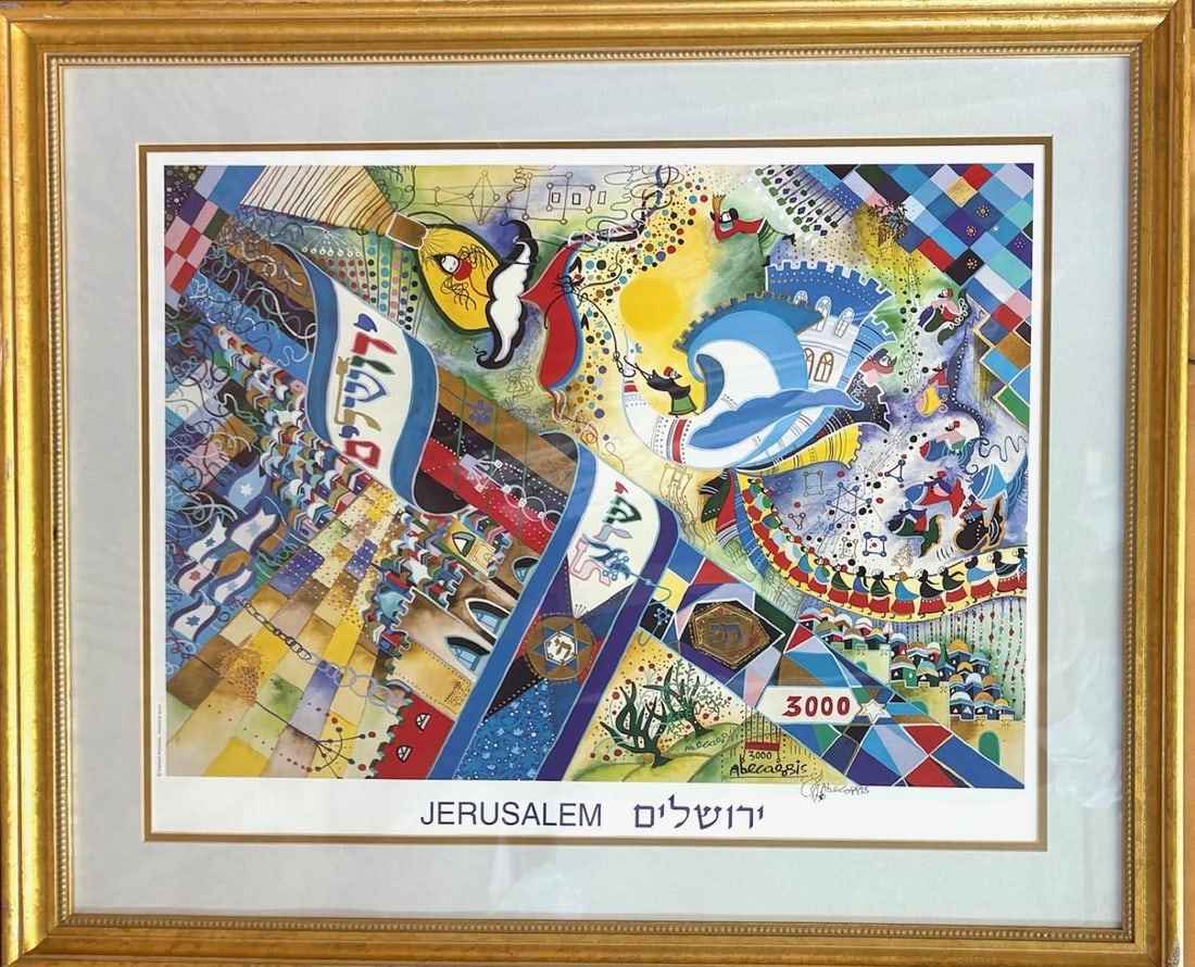 Raphael Abecassis- Lithograph: Artist: Raphael Abecassis. Medium: Lithograph. Measures approx. 30" x 38" (framed). Signature: Hand signed. Reference#: 87177.