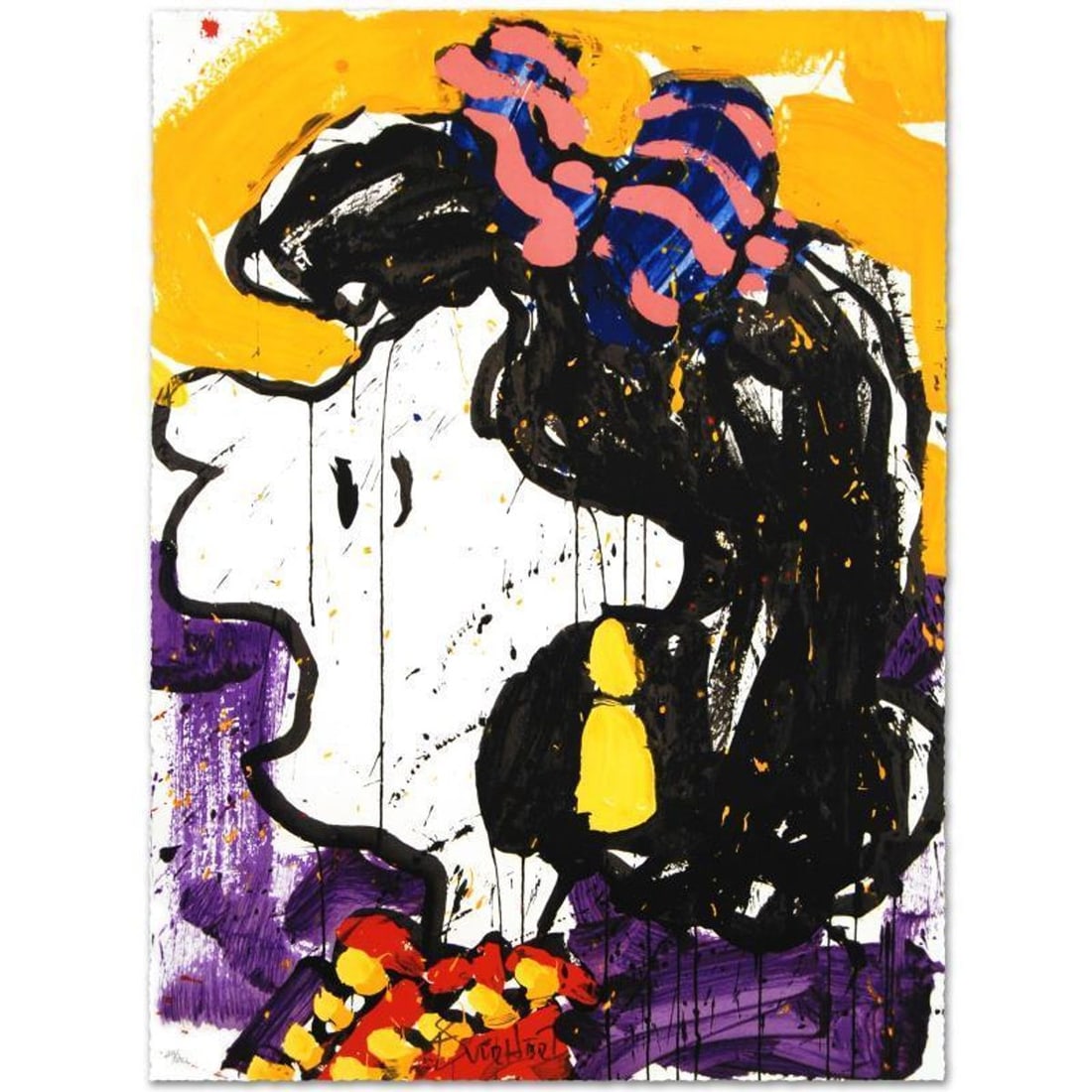 Glam Slam Limited Edition Hand Pulled Original Lithograph by Renowned Charles Schulz Protege, Tom: Glam Slam is a limited edition hand pulled original lithograph on museum quality deckle-edge paper, numbered and hand signed by Tom Everhart. This is one of the final Everhart editions to be created o