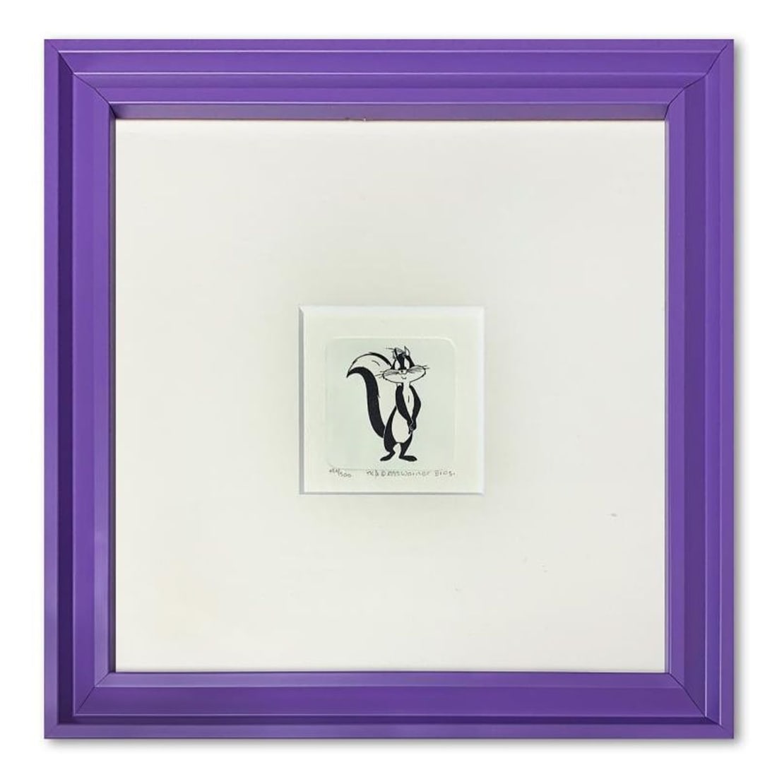 Penelope Pussycat Framed Limited Edition Etching with Hand-Tinted Color and Numbered.: Penelope Pussycat is a limited edition etching on paper with hand-tinted coloring from Warner Bros, numbered and dated 1999. This piece comes framed. Measures approximately 9" x 9" (frame), 2" x 2" (i
