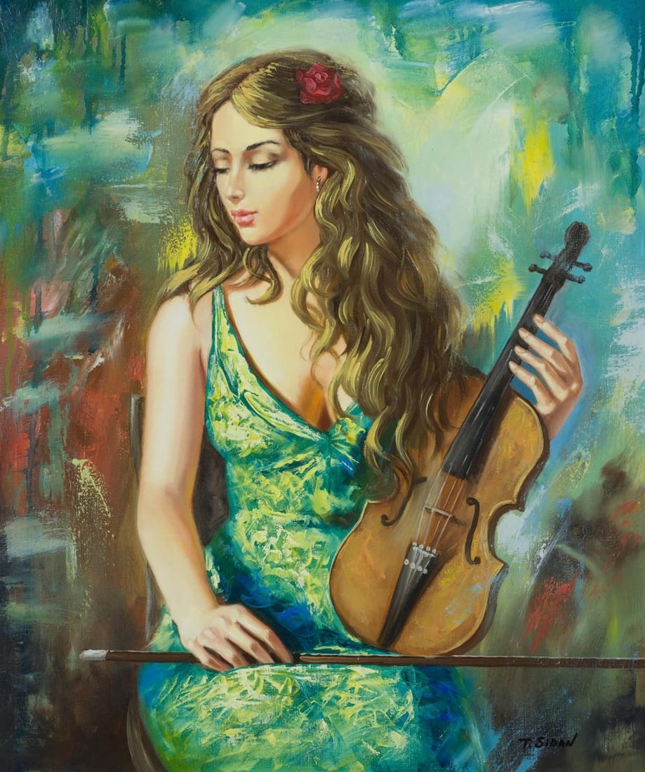 Taras Sidan- Original Giclee on Canvas "Verda": Artist: Taras Sidan. Medium: Original Giclee on Canvas. Title: Verda. Size: 24" x 20". Signature: Hand Signed and Numbered by the Artist. Certificate of Authenticity: From the publisher. Reference#: 2